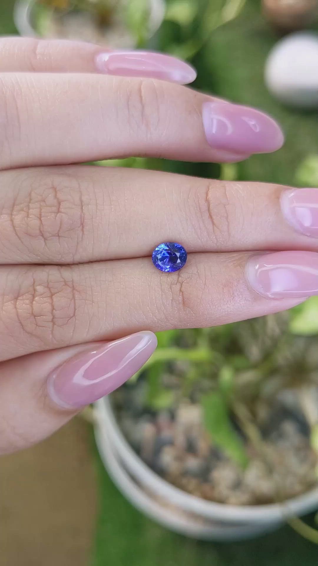 0.98 Ct. Blue Sapphire from Ceylon (Sri Lanka) Size Video