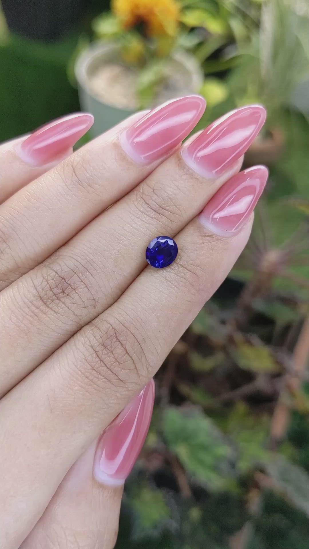 1.14 Ct. Blue Sapphire from Ceylon (Sri Lanka) Size Video