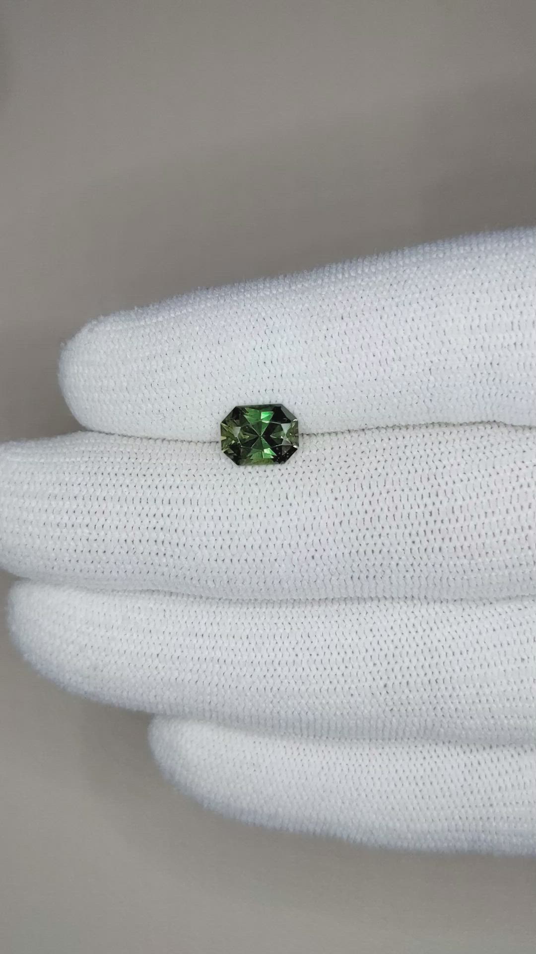 1.75 Ct. Green Sapphire from Ceylon (Sri Lanka) Size Video