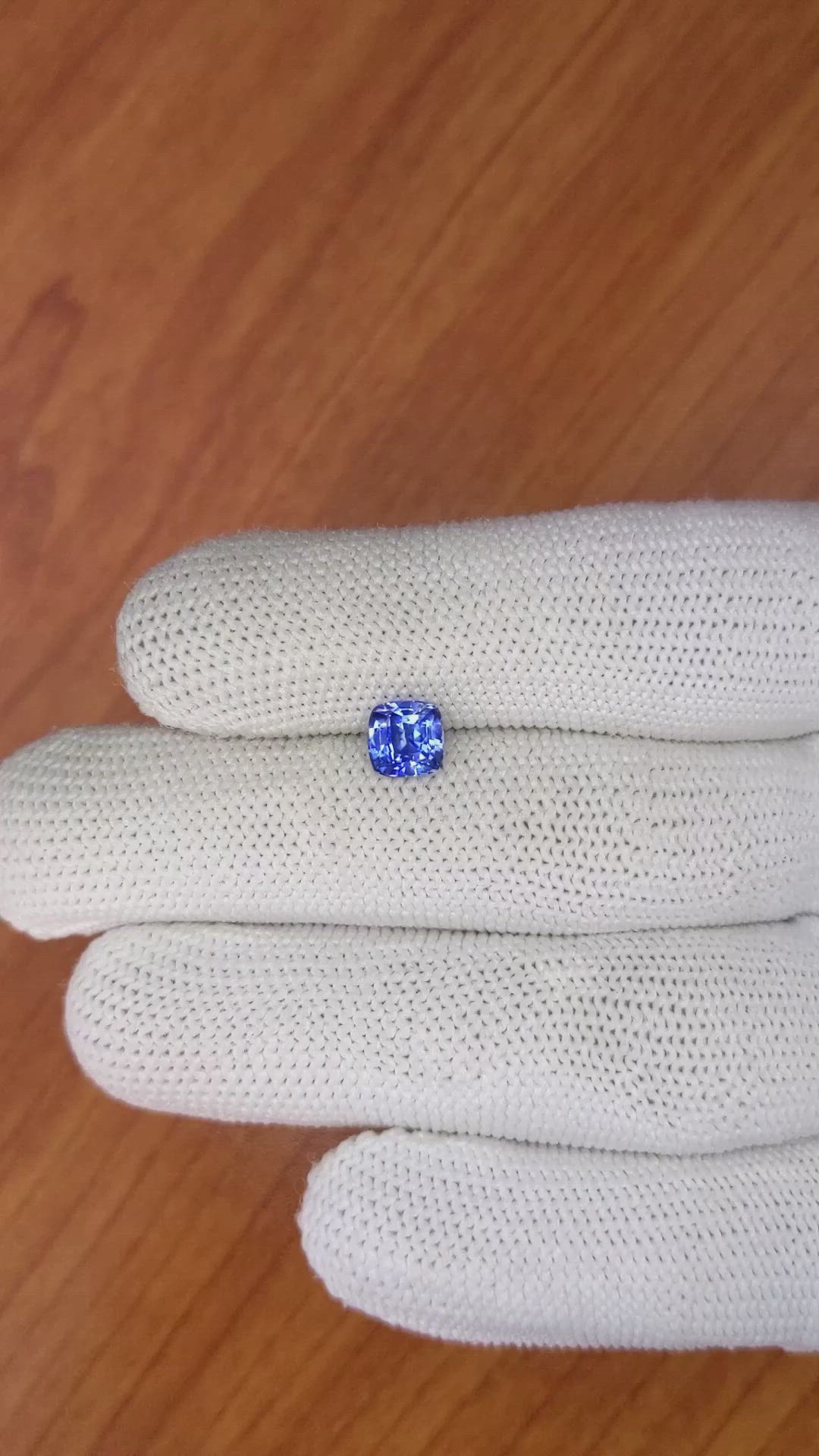 1.28 Ct. Blue Sapphire from Ceylon (Sri Lanka) Size Video