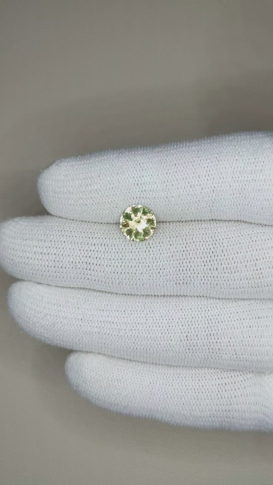 2.07 Ct. Yellowish Green Sapphire from Ceylon (Sri Lanka) Size Video