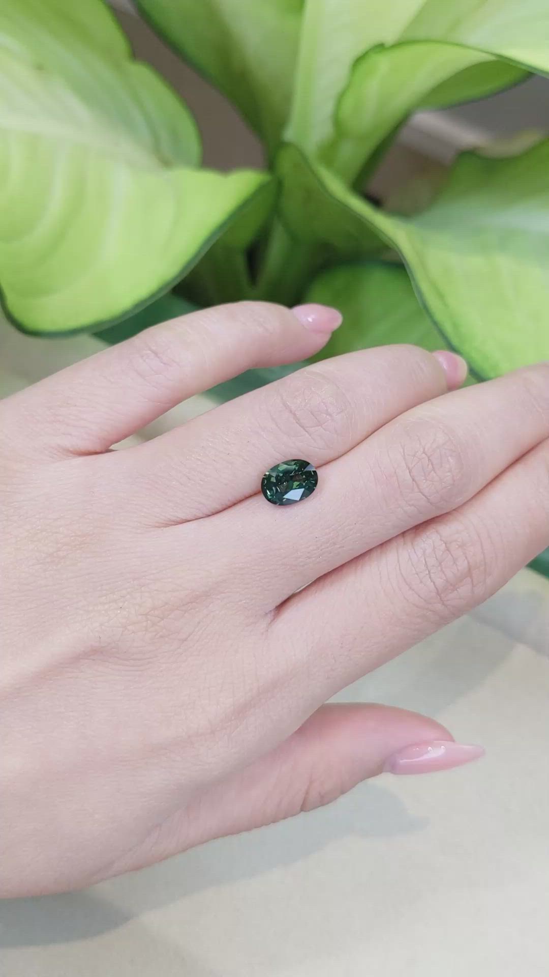 2.08 Ct. Green Sapphire from Ceylon (Sri Lanka) Size Video