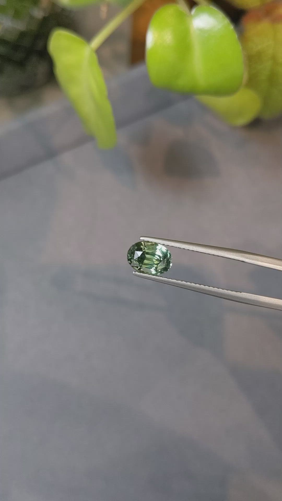 2.58 Ct. Yellowish Green Sapphire from Ceylon (Sri Lanka) Size Video