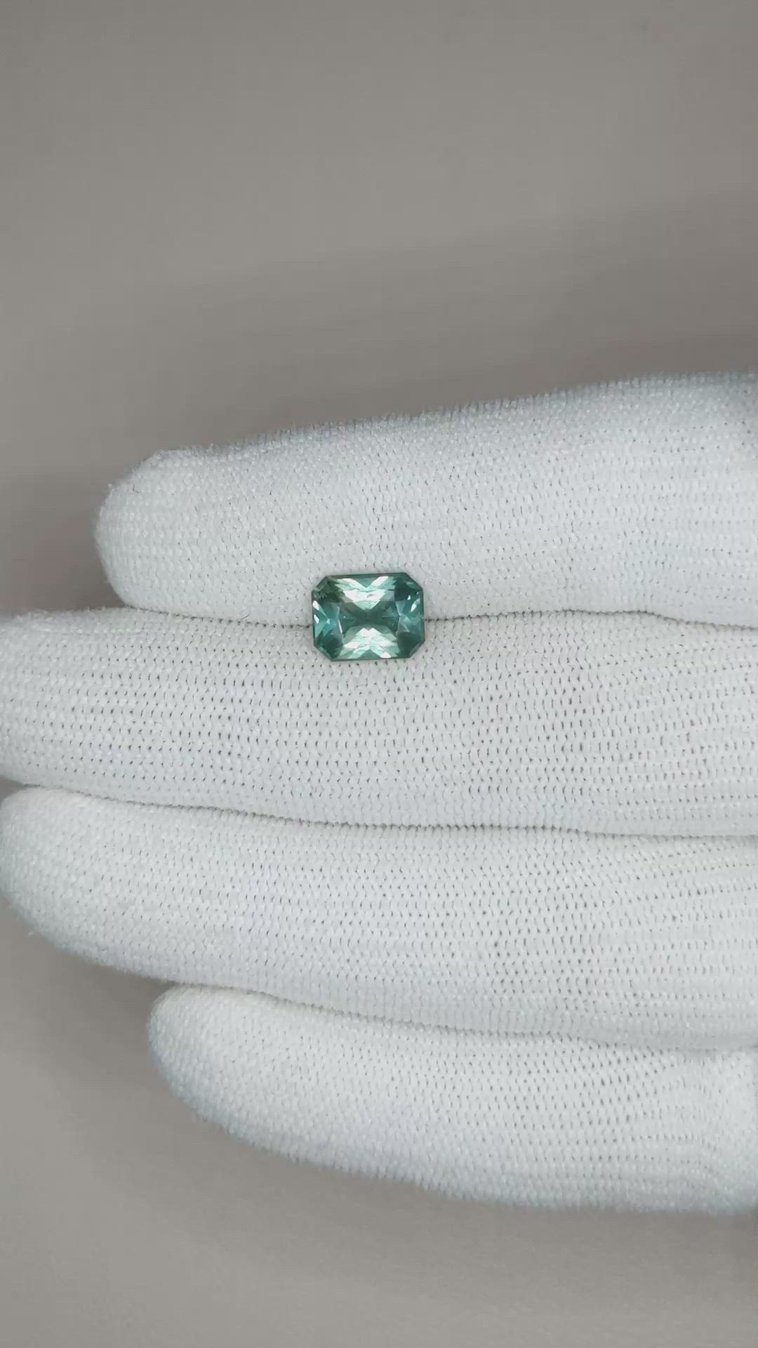 2.54 Ct. Bluish Green Sapphire from Ceylon (Sri Lanka) Size Video