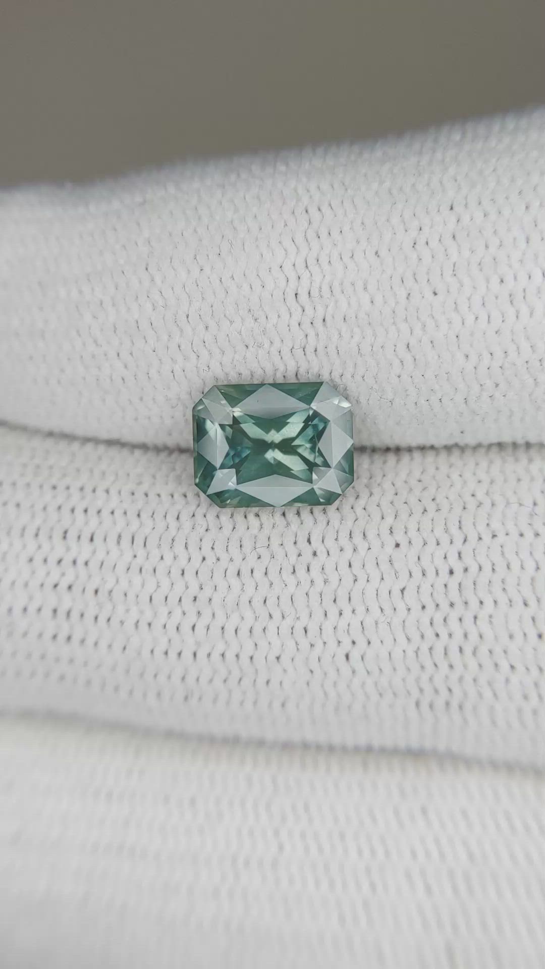 2.54 Ct. Bluish Green Sapphire from Ceylon (Sri Lanka) Size Video