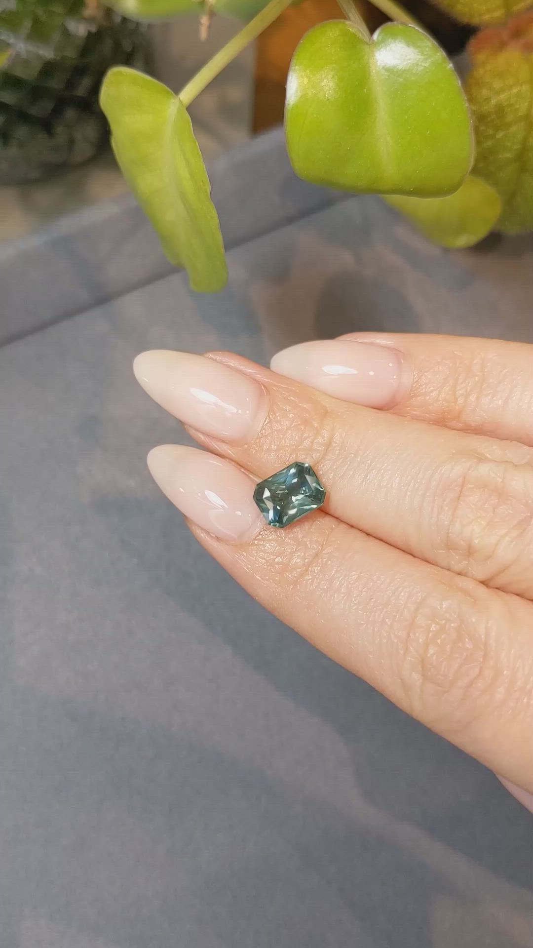 2.54 Ct. Bluish Green Sapphire from Ceylon (Sri Lanka) Size Video