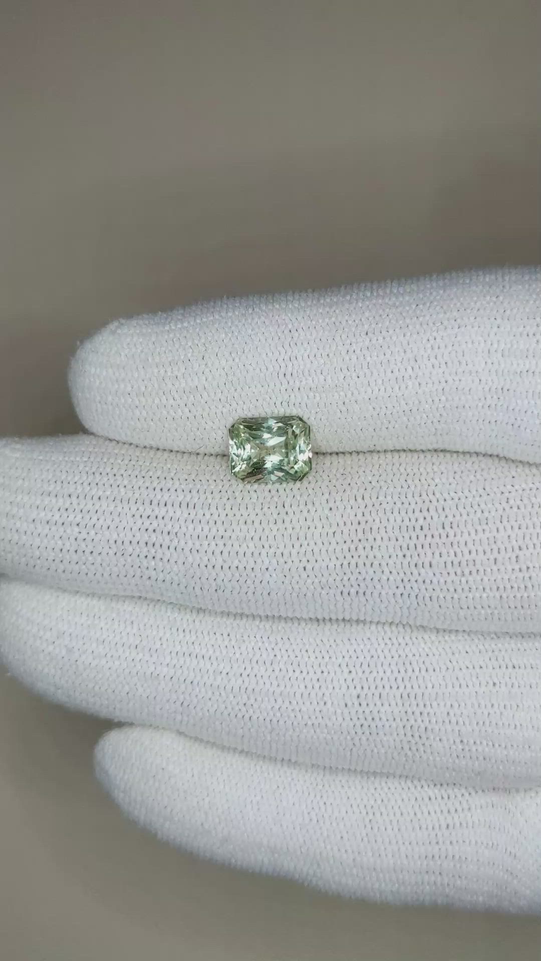2.58 Ct. Green Sapphire from Ceylon (Sri Lanka) Size Video