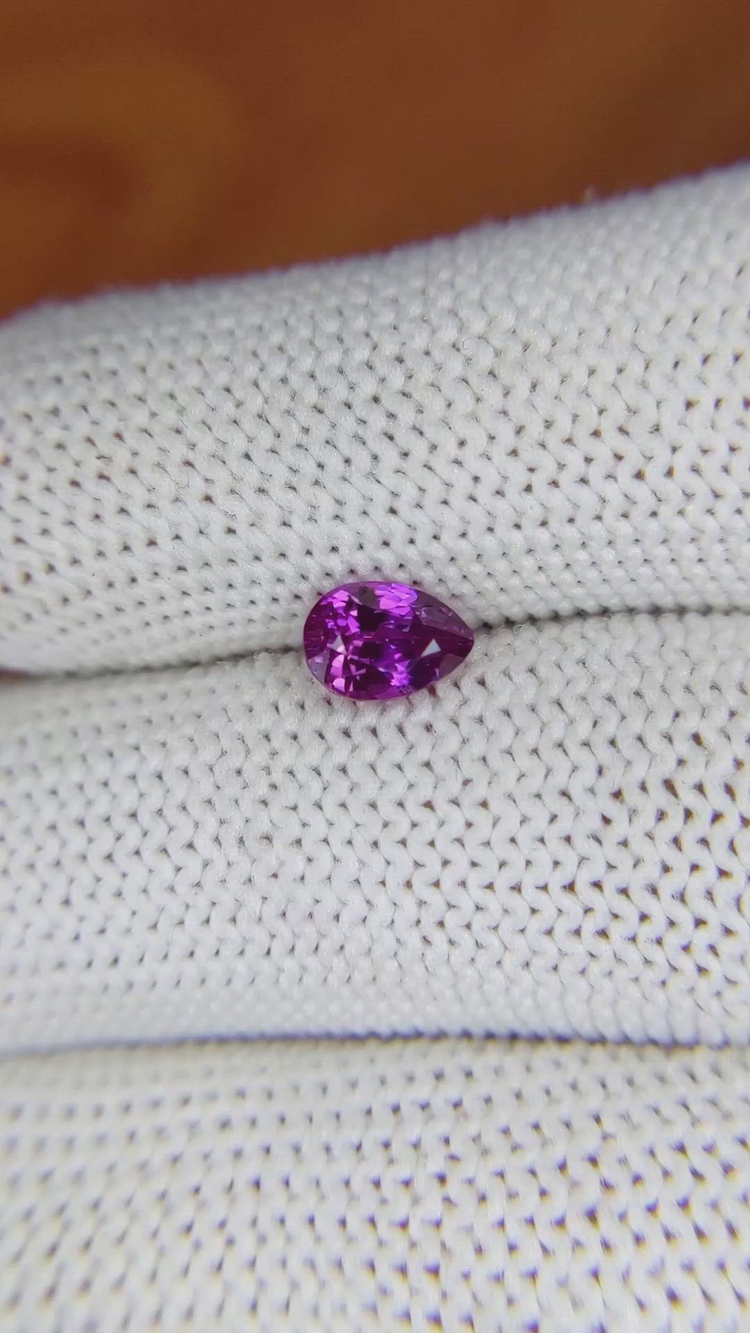 1.06 Ct. Pinkish Purple Sapphire from Ceylon (Sri Lanka) Size Video