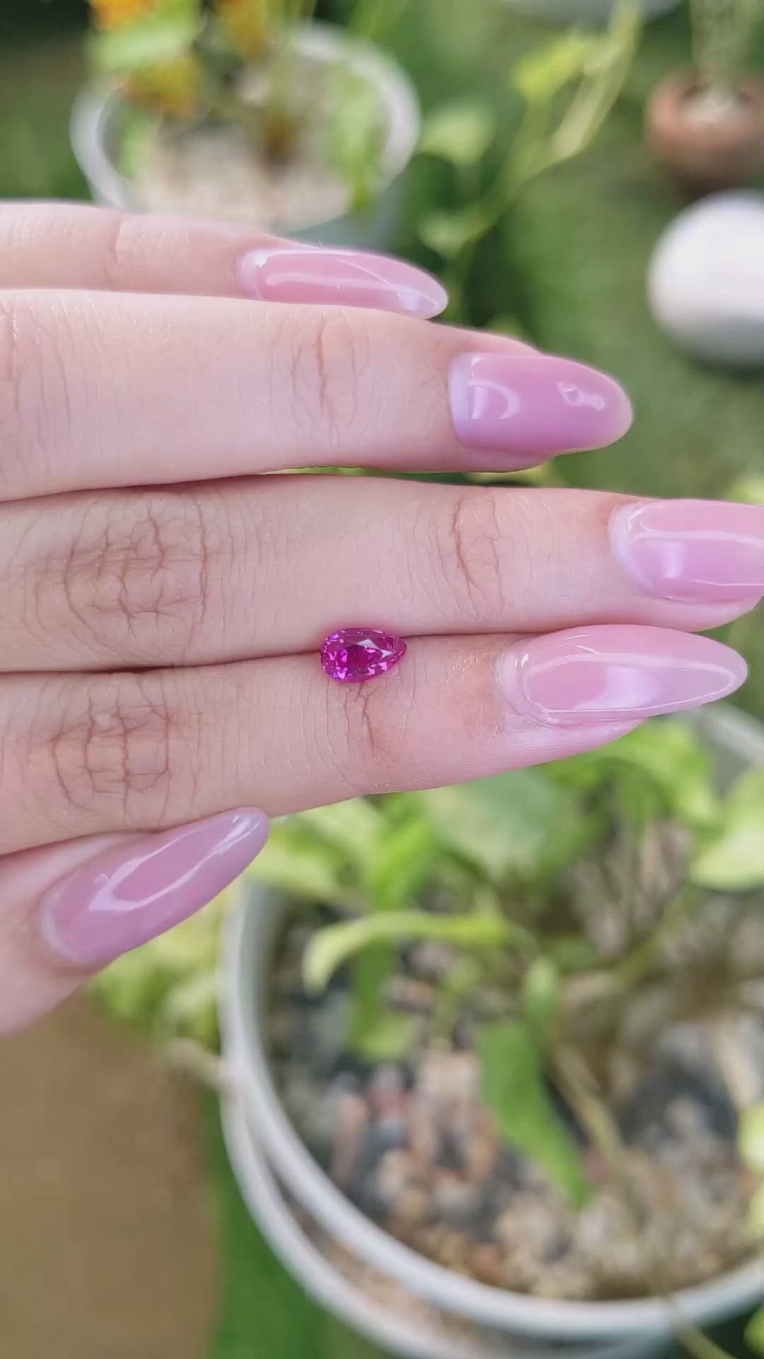 1.00 Ct. Pink Sapphire from Ceylon (Sri Lanka) Size Video