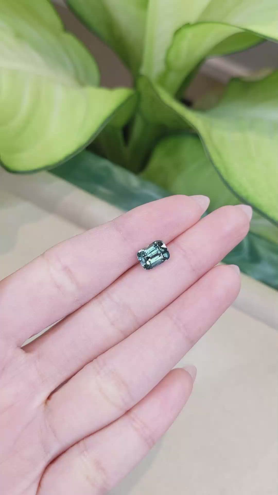 2.57 Ct. Bluish Green Sapphire from Ceylon (Sri Lanka) Size Video