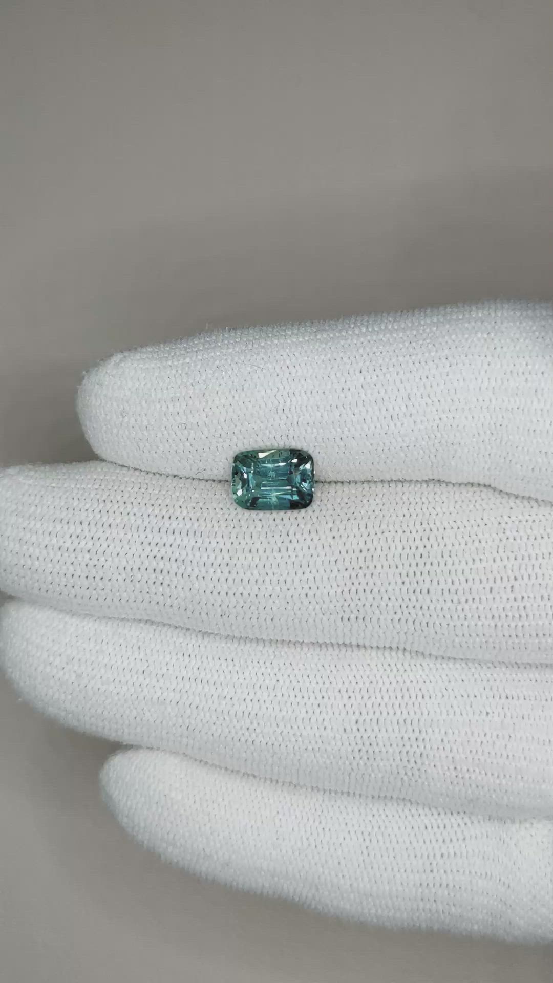 2.57 Ct. Bluish Green Sapphire from Ceylon (Sri Lanka) Size Video