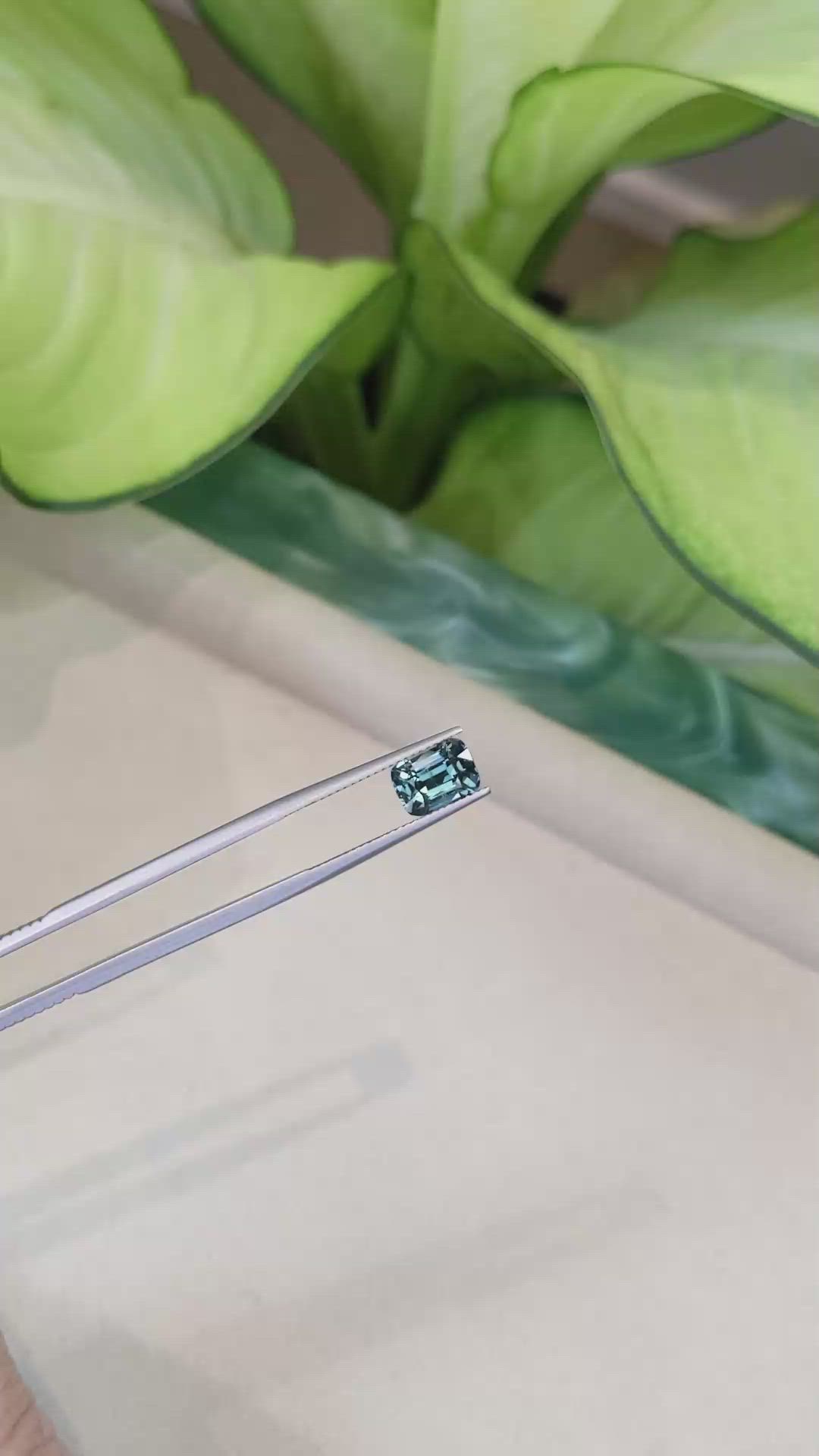 2.57 Ct. Bluish Green Sapphire from Ceylon (Sri Lanka) Size Video