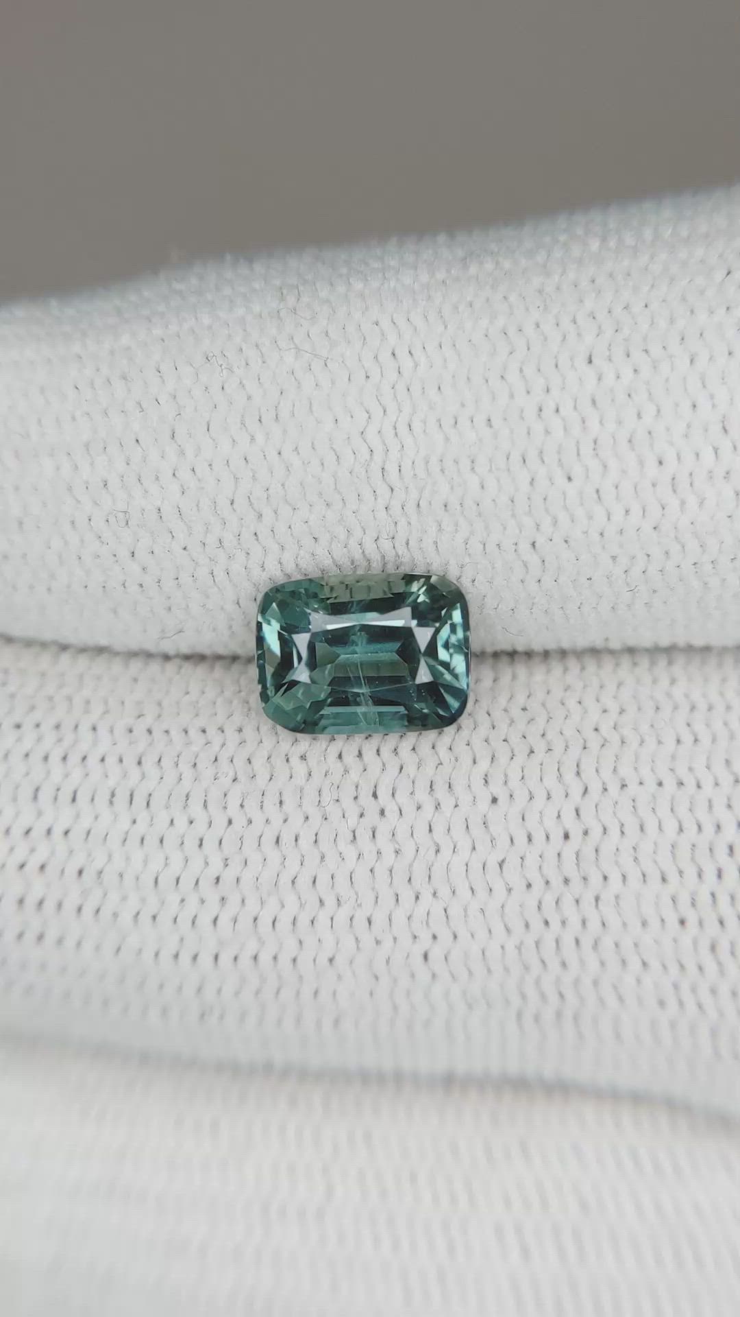 2.57 Ct. Bluish Green Sapphire from Ceylon (Sri Lanka) Size Video