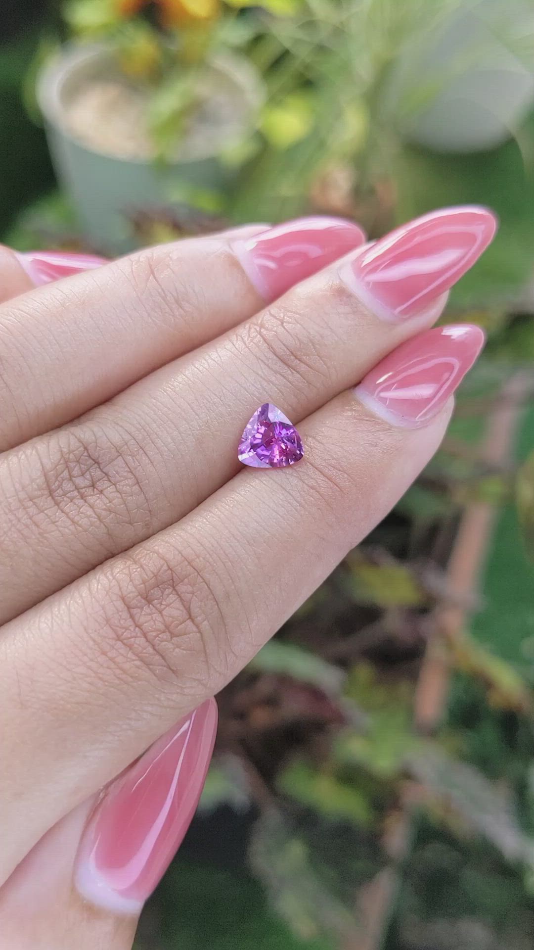 1.21 Ct. Purplish Pink Sapphire from Ceylon (Sri Lanka) Size Video