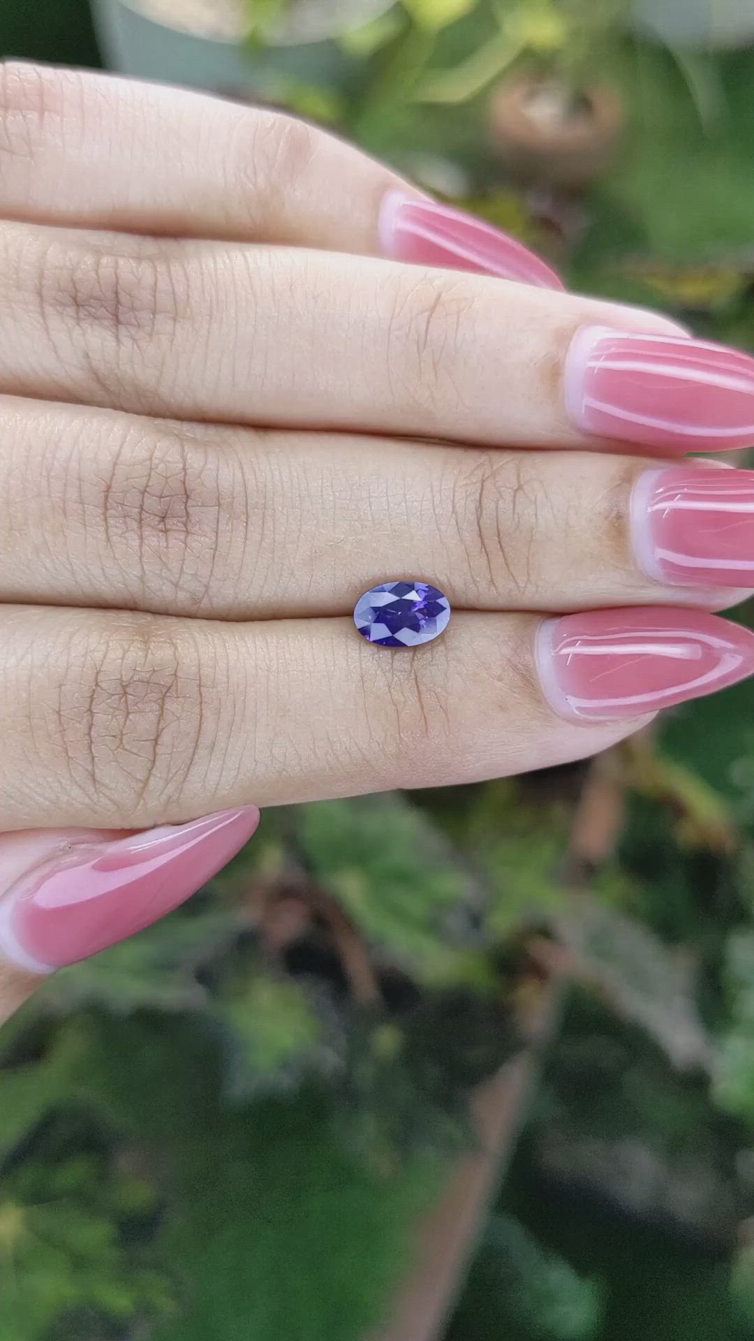 1.09 Ct. Bluish Purple Sapphire from Ceylon (Sri Lanka) Size Video