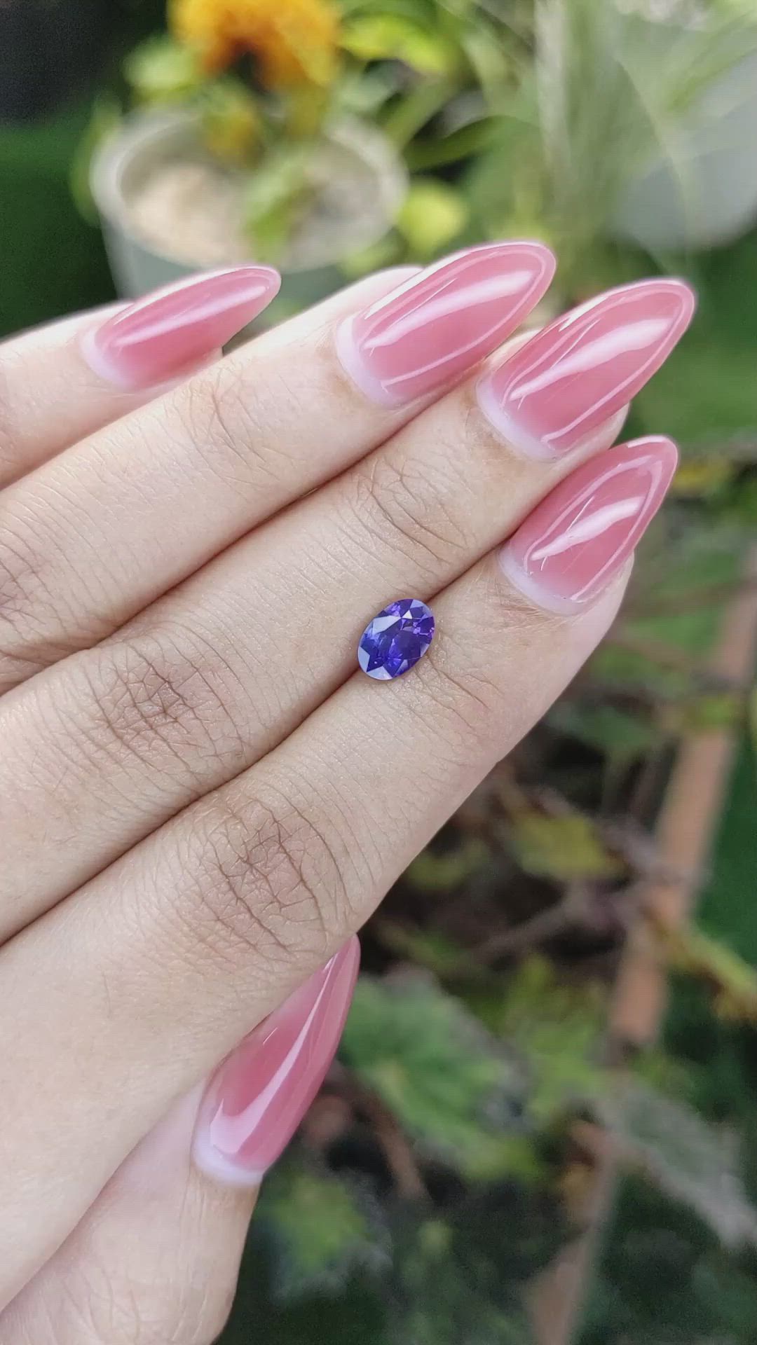 1.09 Ct. Bluish Purple Sapphire from Ceylon (Sri Lanka) Size Video