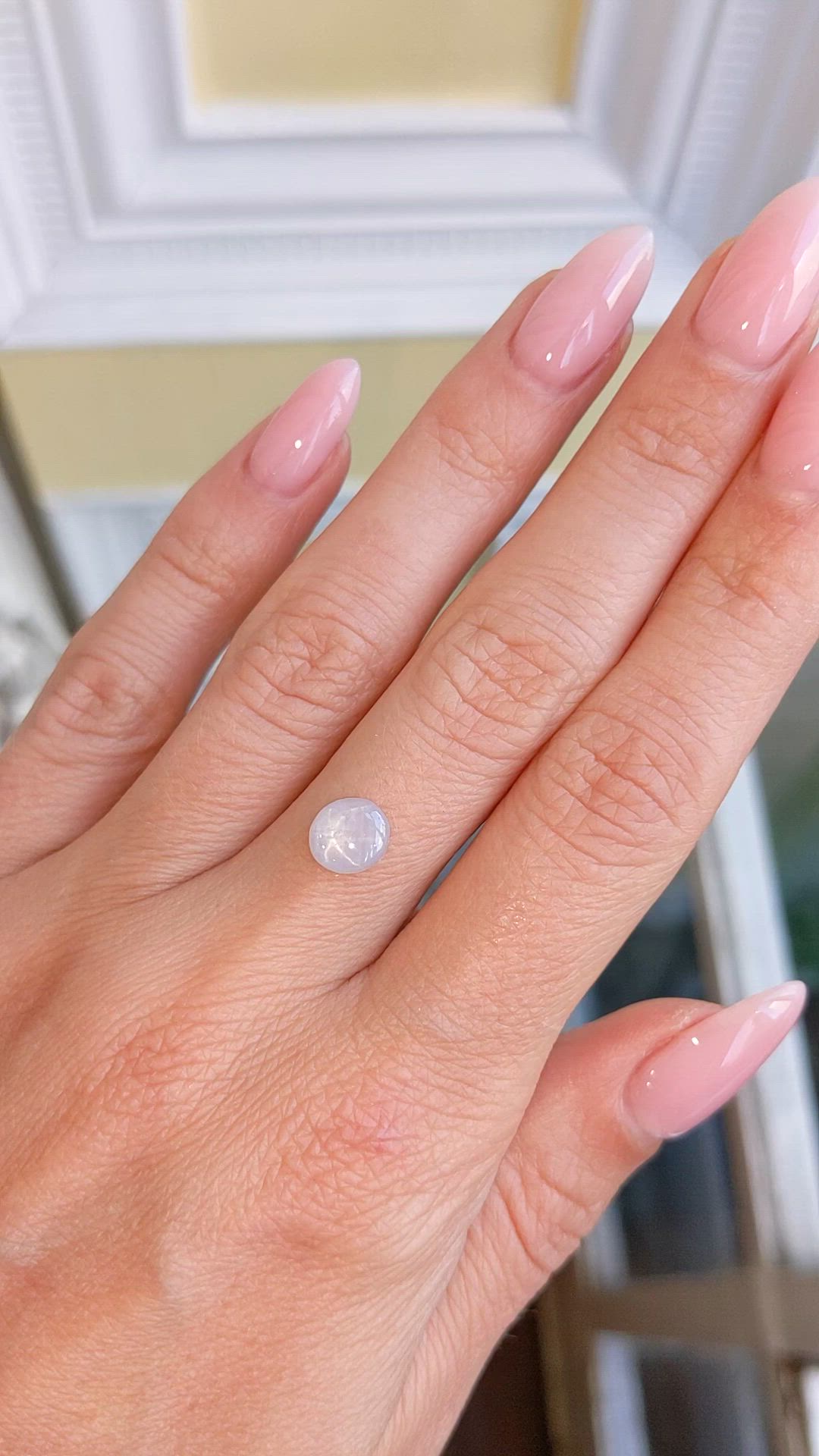 1.41 Ct. White Star Sapphire from Ceylon (Sri Lanka) Size Video