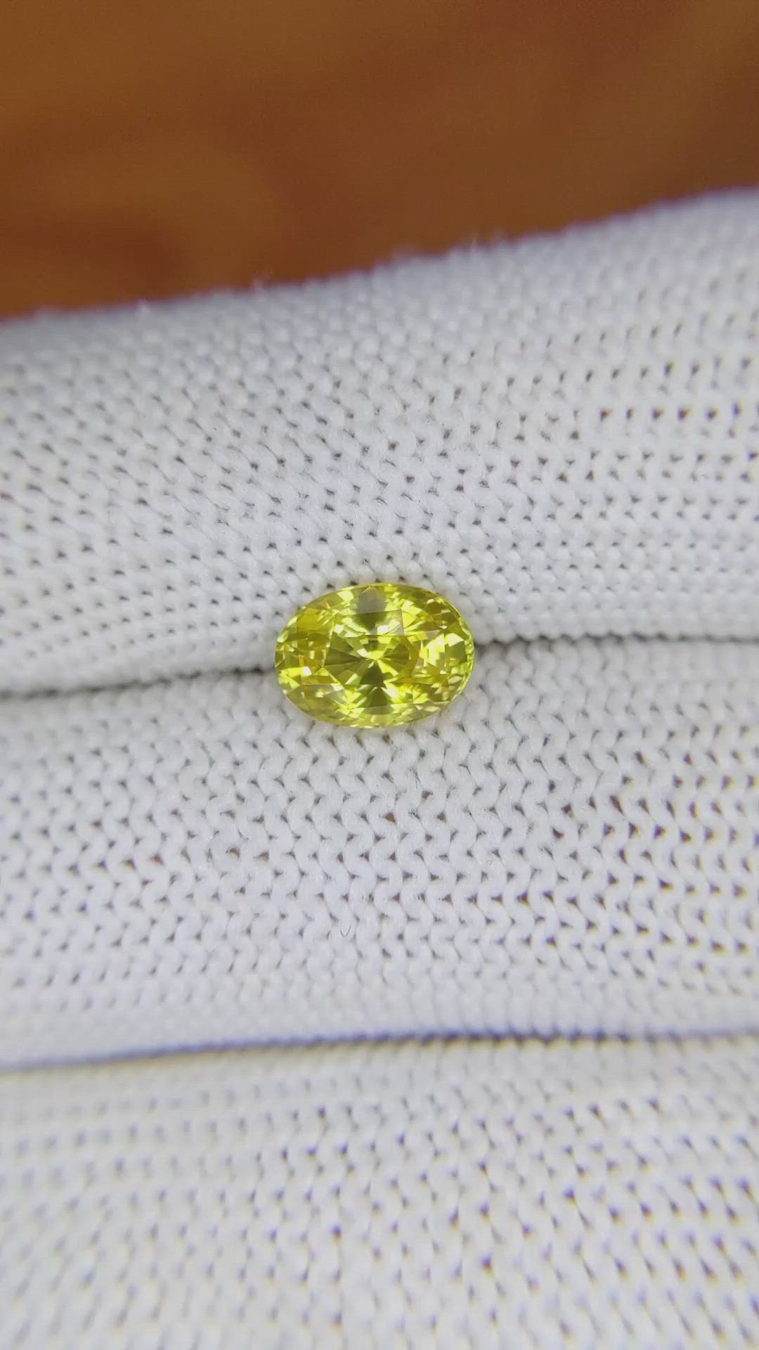 1.65 Ct. Yellow Sapphire from Ceylon (Sri Lanka) Size Video
