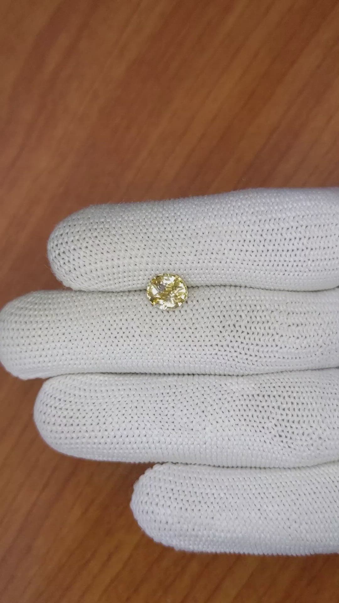 1.49 Ct. Yellowish Brown Sapphire from Ceylon (Sri Lanka) Size Video