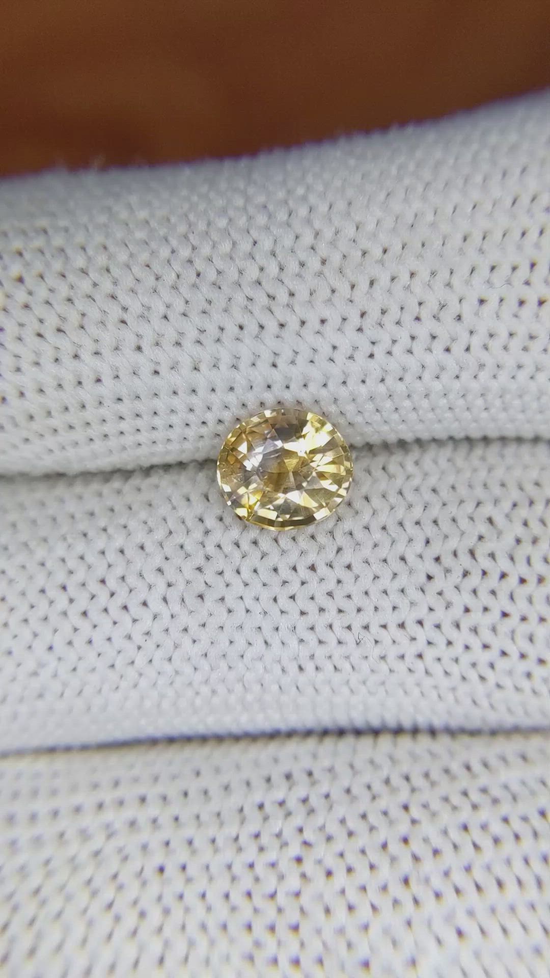 1.49 Ct. Yellowish Brown Sapphire from Ceylon (Sri Lanka) Size Video