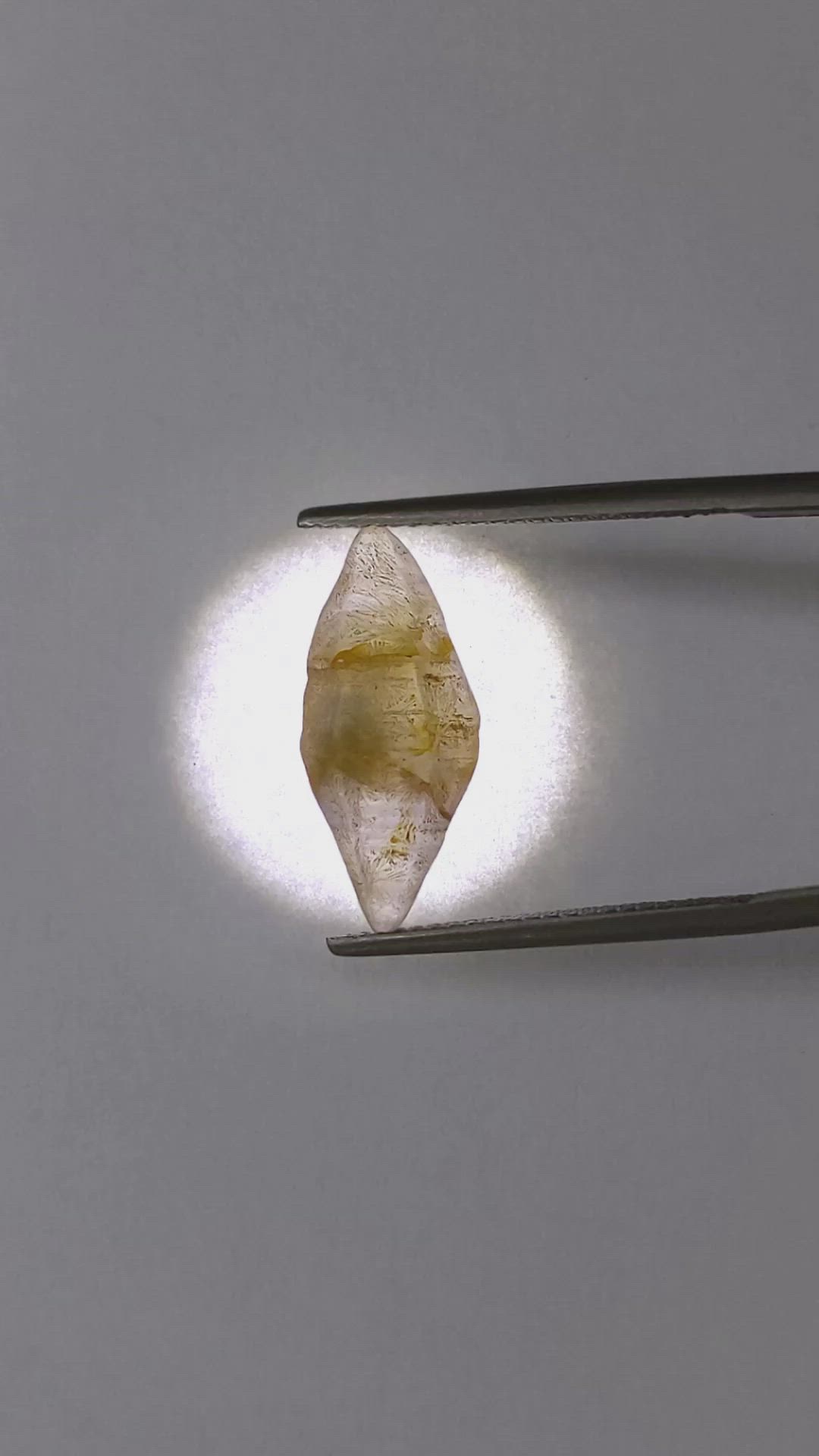 7.04 Ct. Yellow Sapphire Crystal from Ceylon (Sri Lanka) Size Video