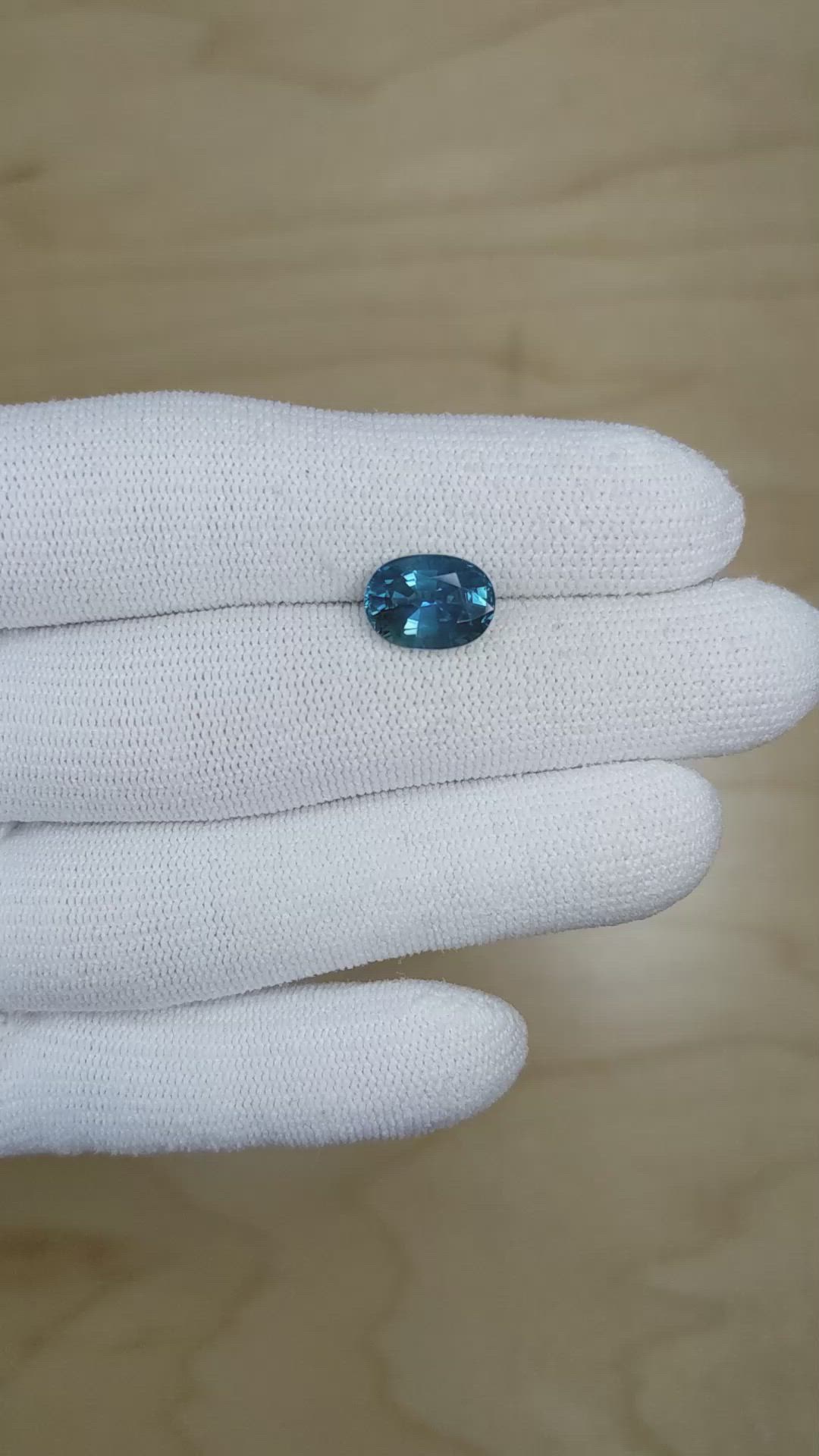 3.79 Ct. Bluish Green Sapphire from Australia Size Video