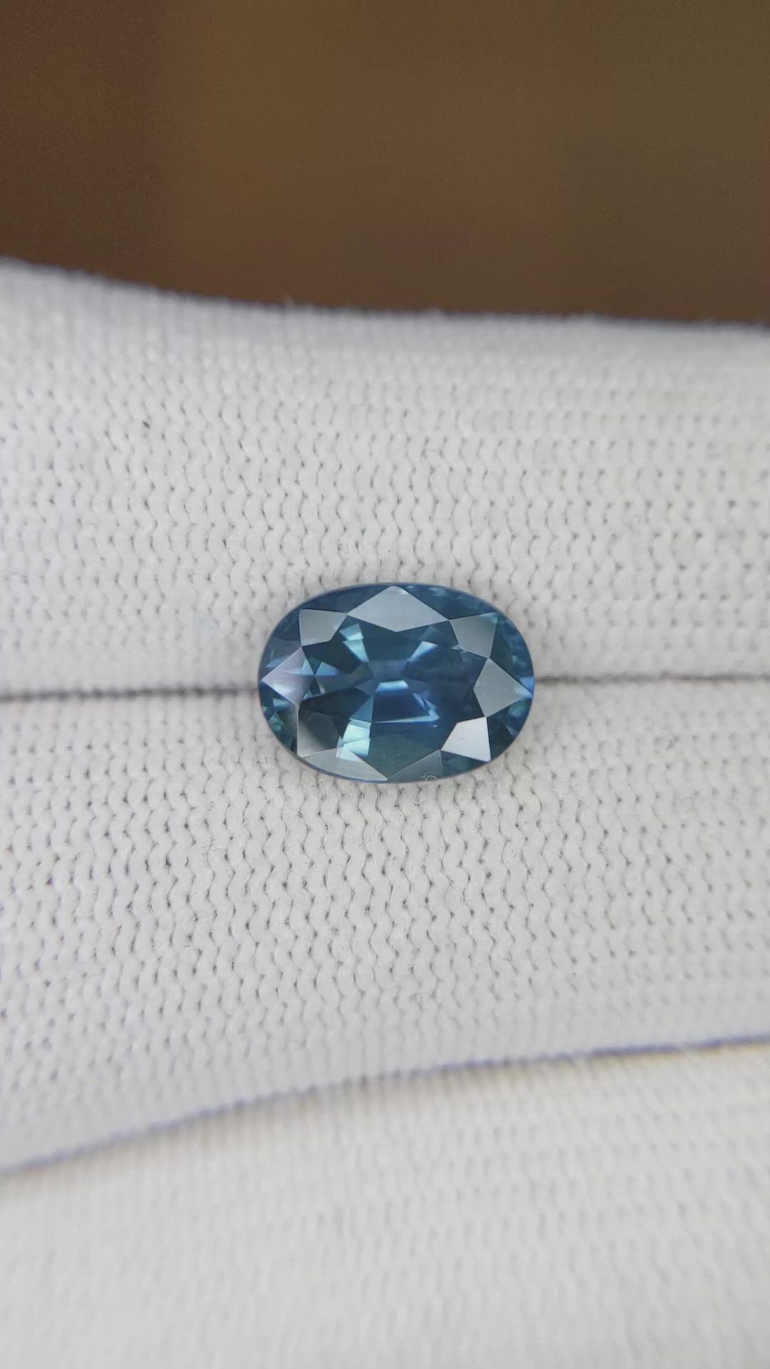 3.79 Ct. Bluish Green Sapphire from Australia Size Video