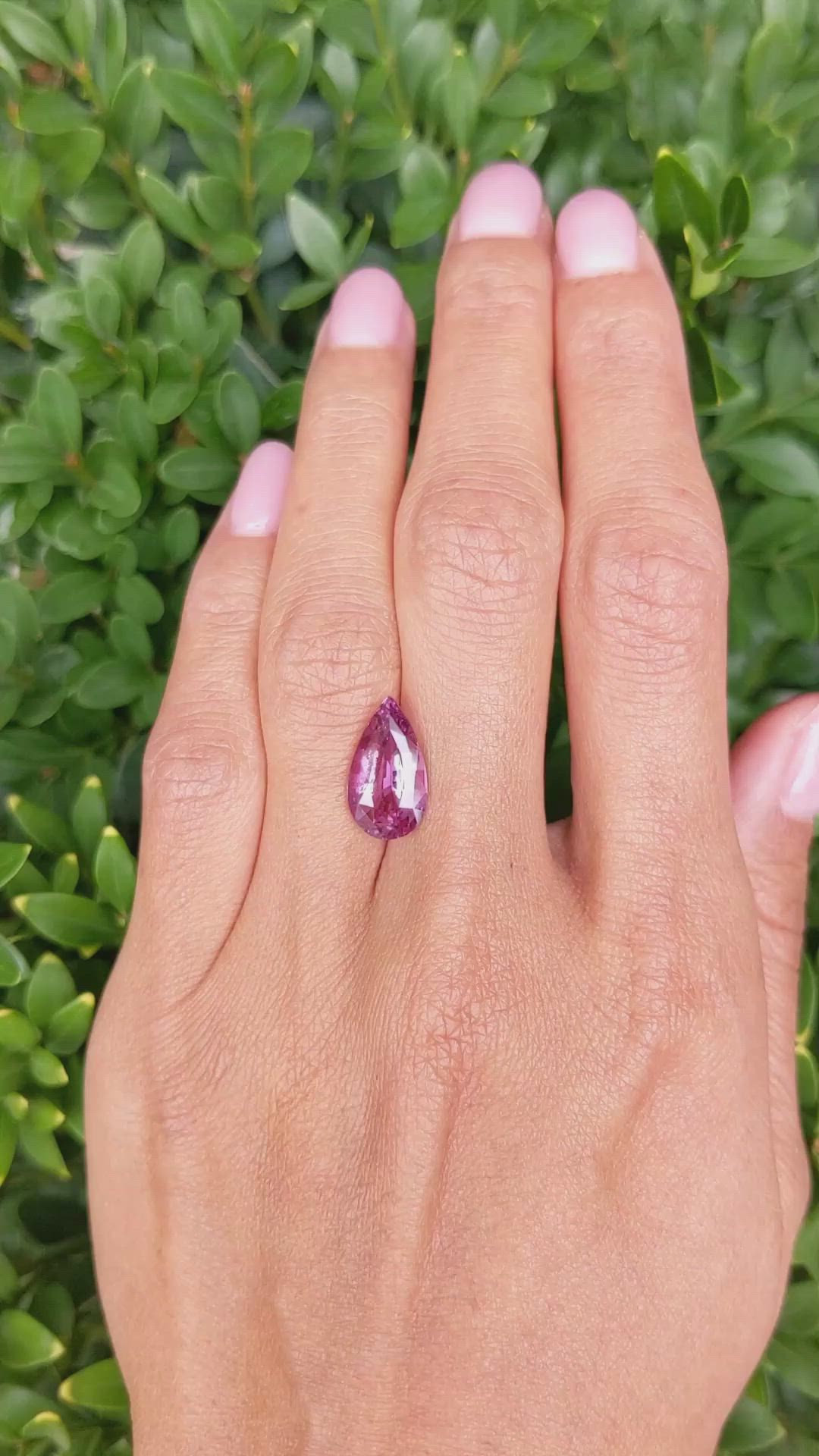 5.08 Ct. Purplish Pink Sapphire from Ceylon (Sri Lanka) Size Video