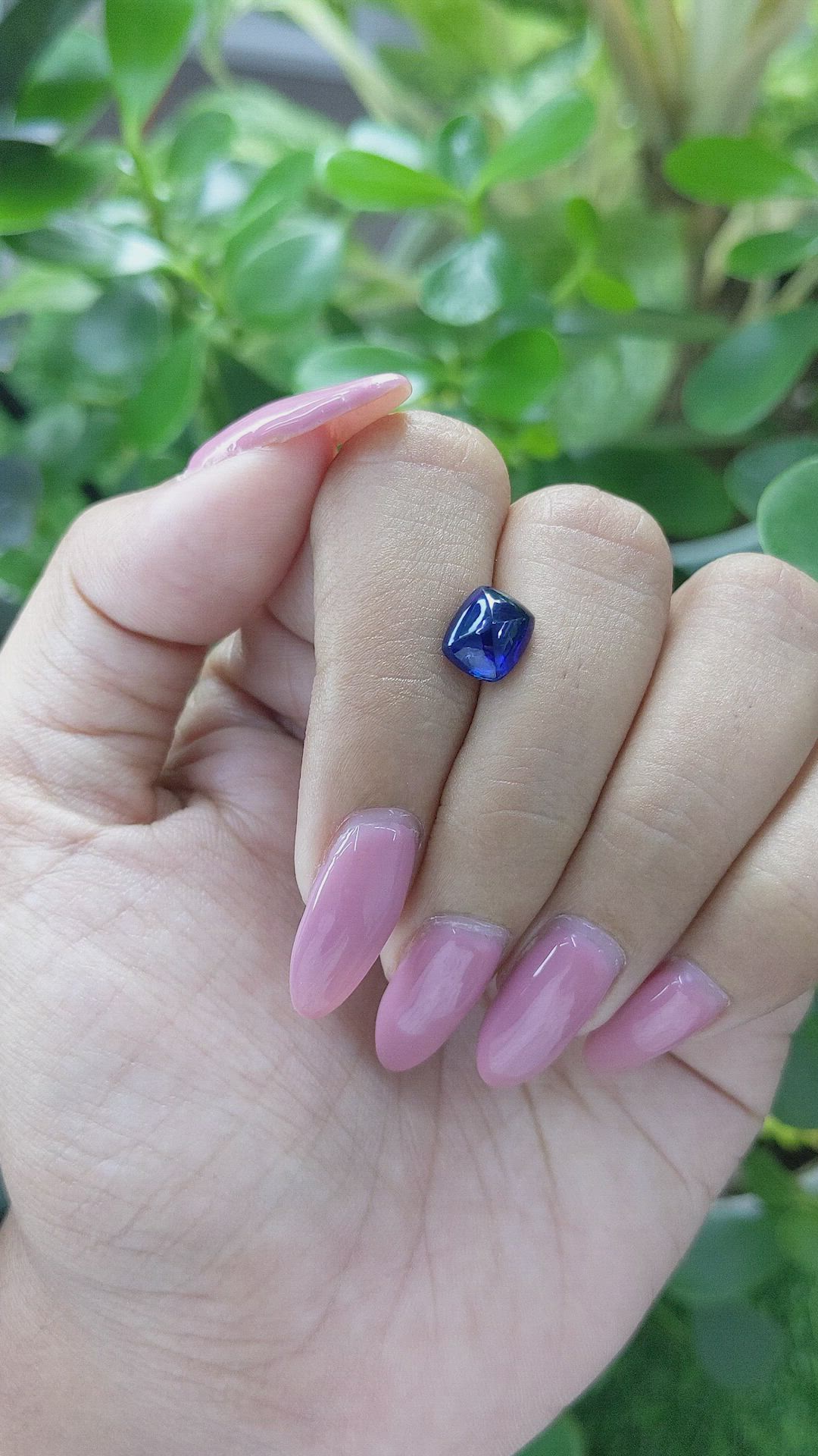 2.54 Ct. Blue Cabochon Sapphire from Madagascar Size Video