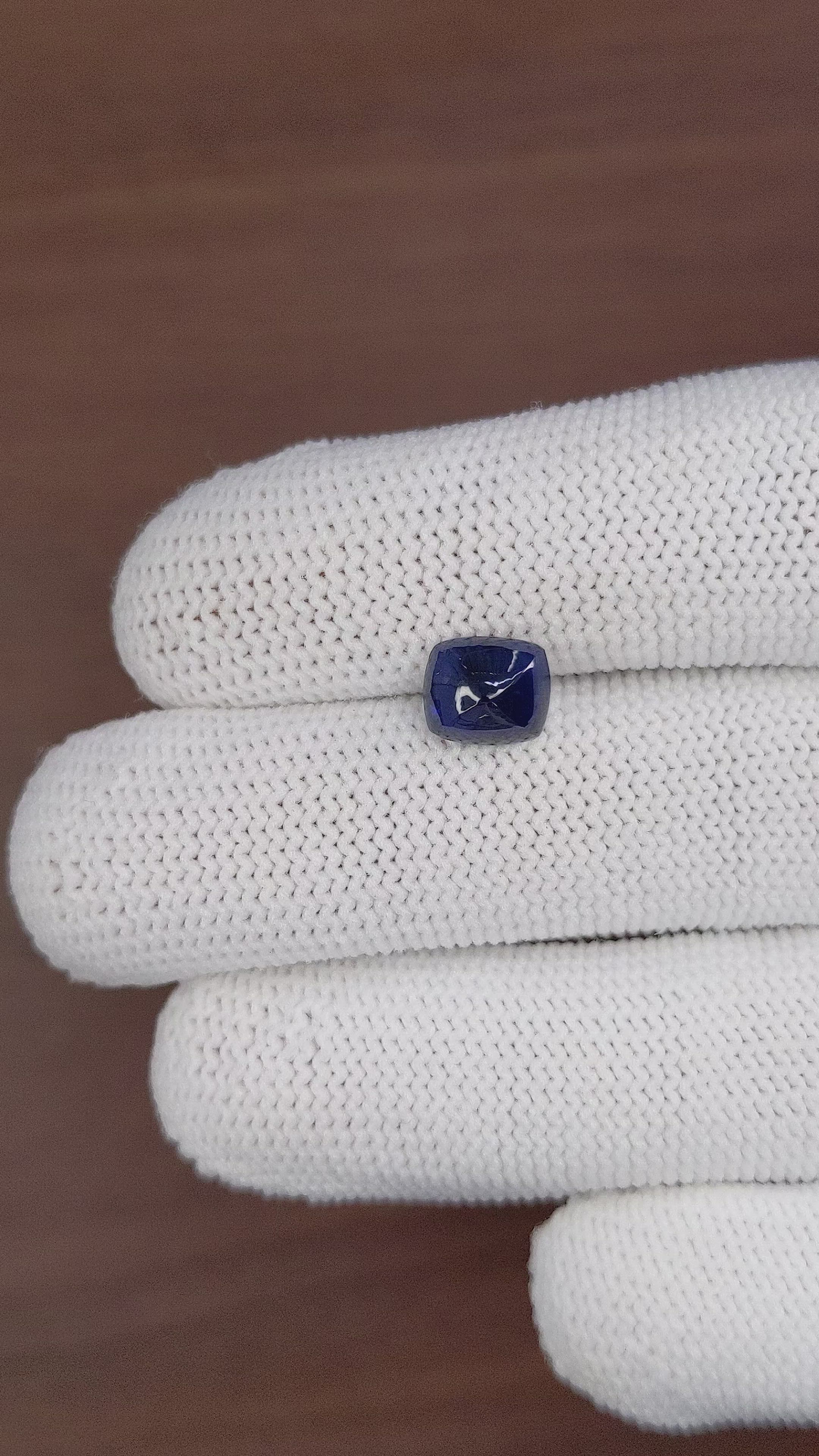 2.54 Ct. Blue Cabochon Sapphire from Madagascar Size Video