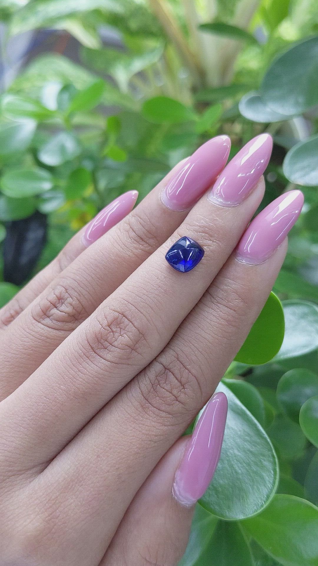 2.54 Ct. Blue Cabochon Sapphire from Madagascar Size Video