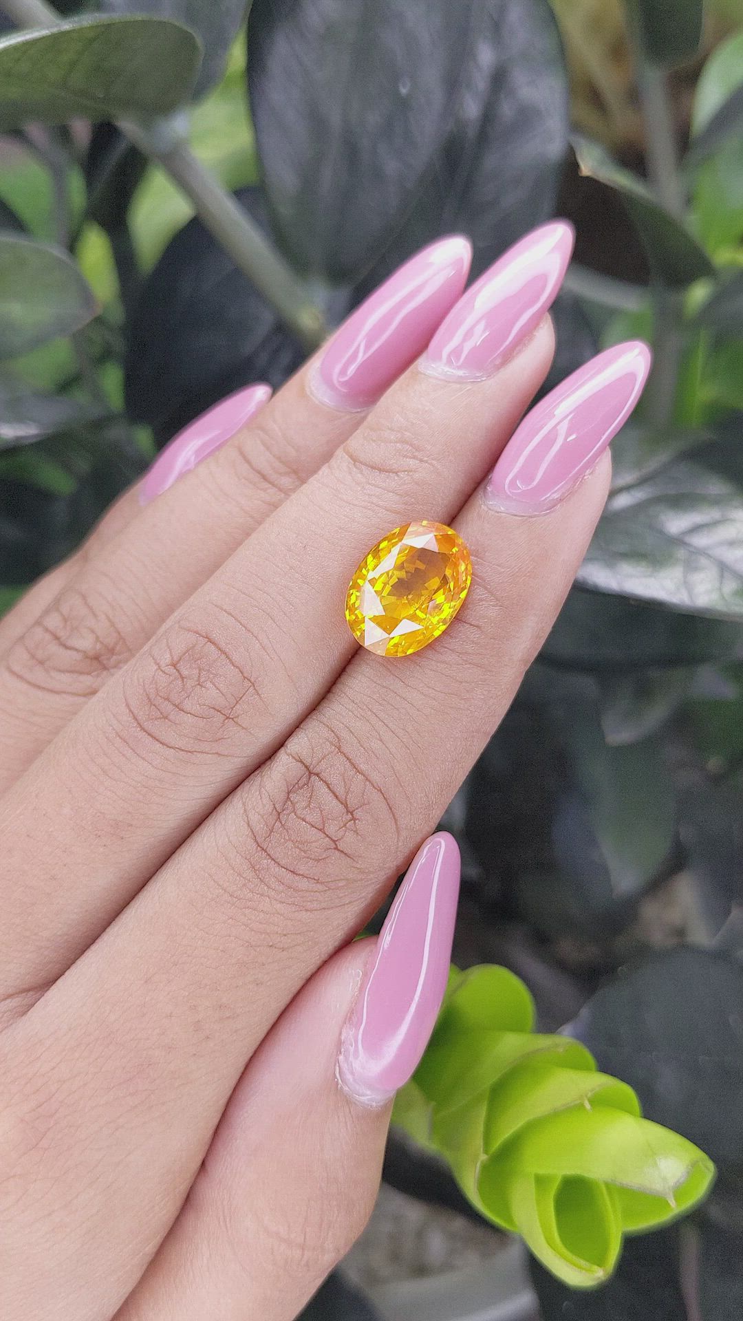 7.09 Ct. Yellowish Orange Sapphire from Ceylon (Sri Lanka) Size Video