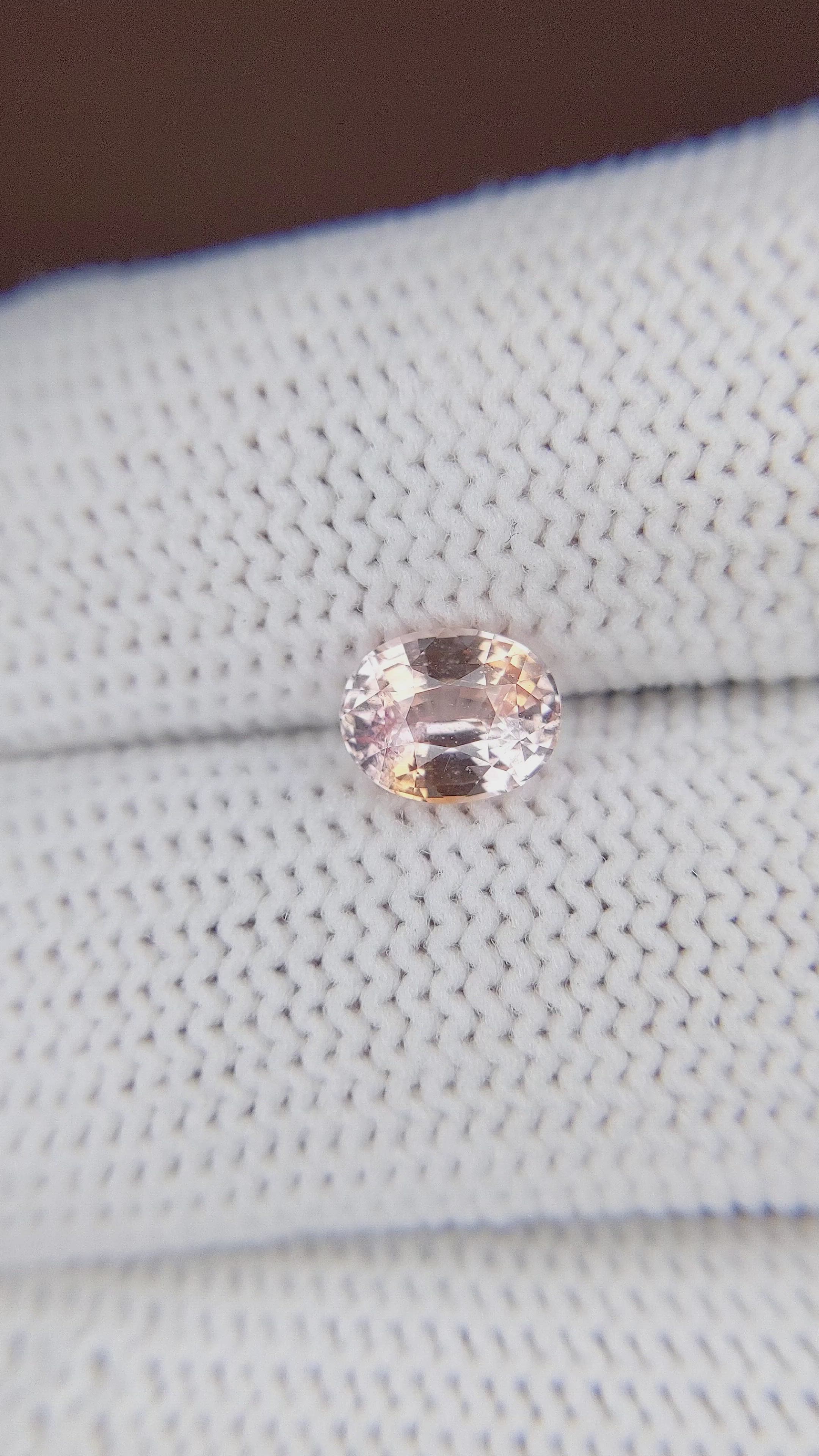 1.36 Ct. Peach Sapphire from Ceylon (Sri Lanka) Size Video