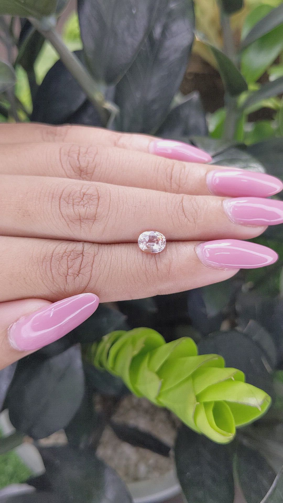 1.36 Ct. Peach Sapphire from Ceylon (Sri Lanka) Size Video