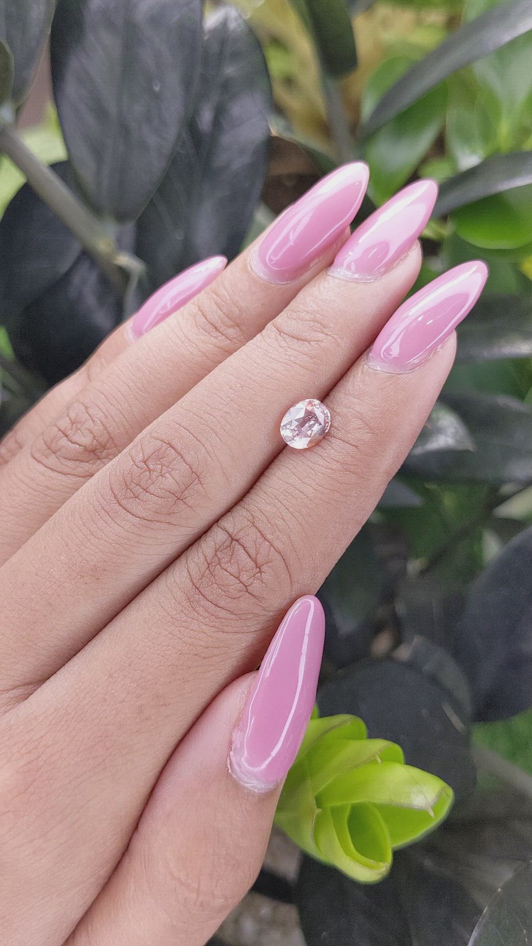 1.36 Ct. Peach Sapphire from Ceylon (Sri Lanka) Size Video