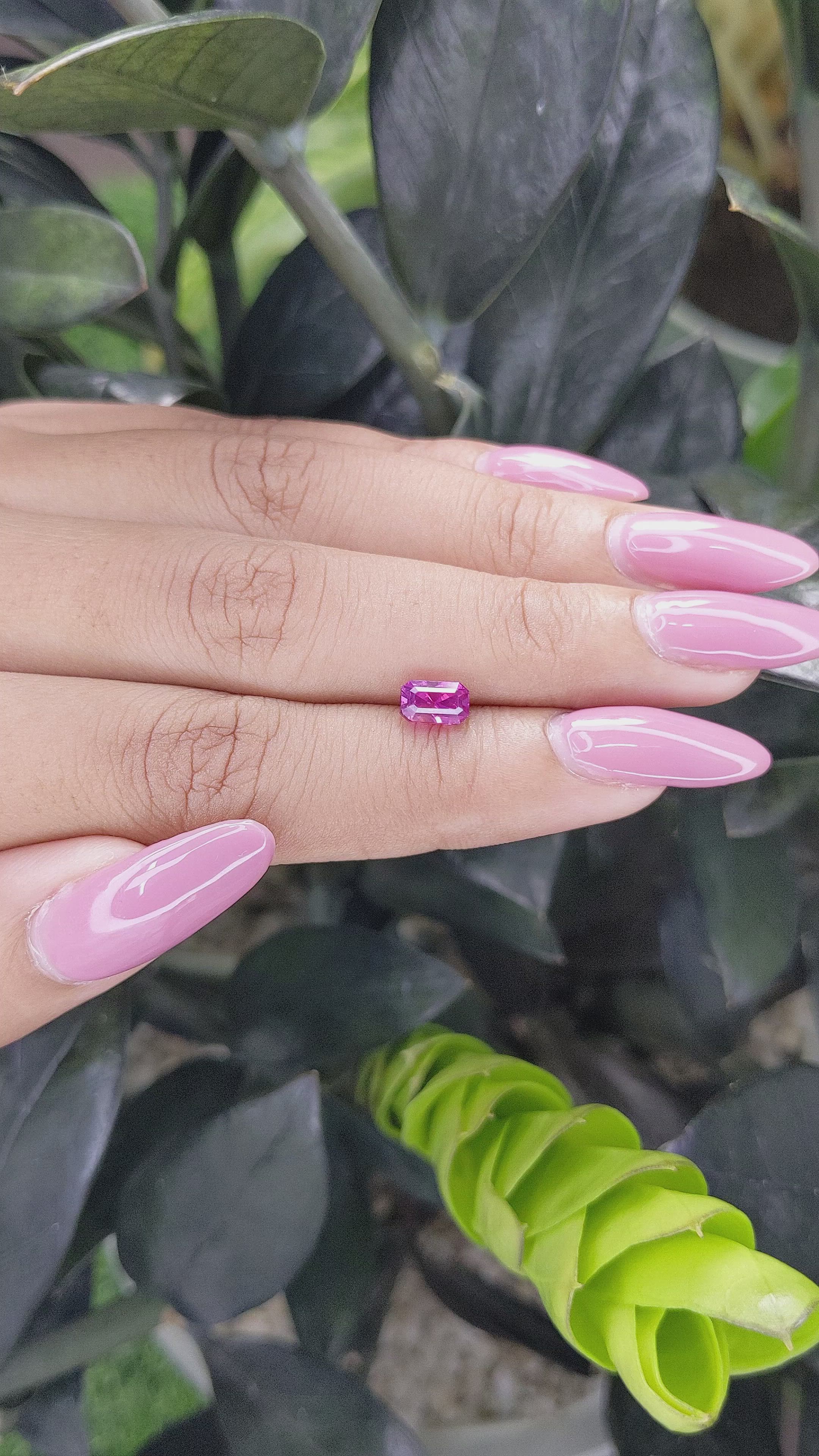 1.14 Ct. Purplish Pink Sapphire from Mozambique Size Video