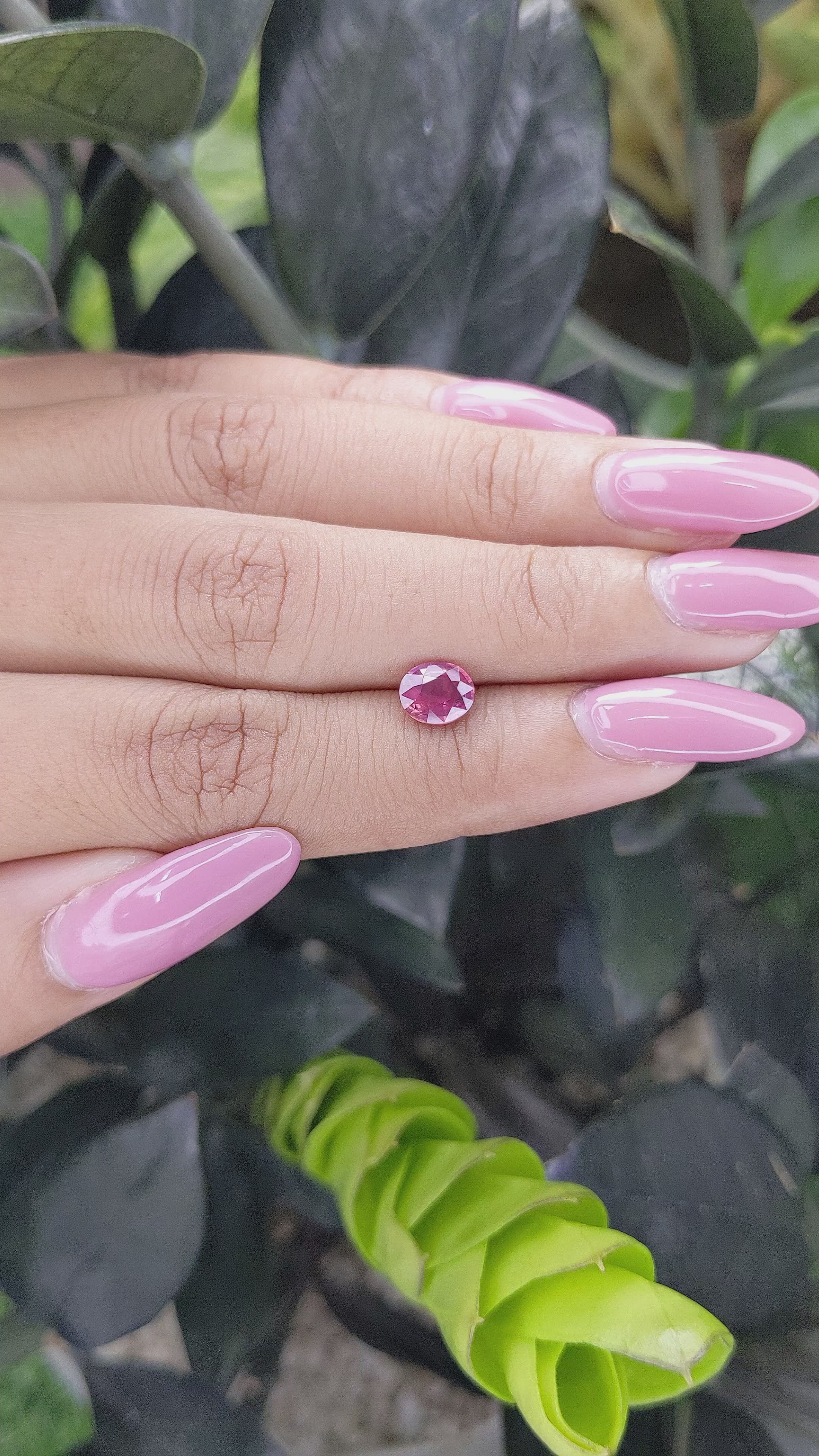 1.07 Ct. Pink Sapphire from Madagascar Size Video