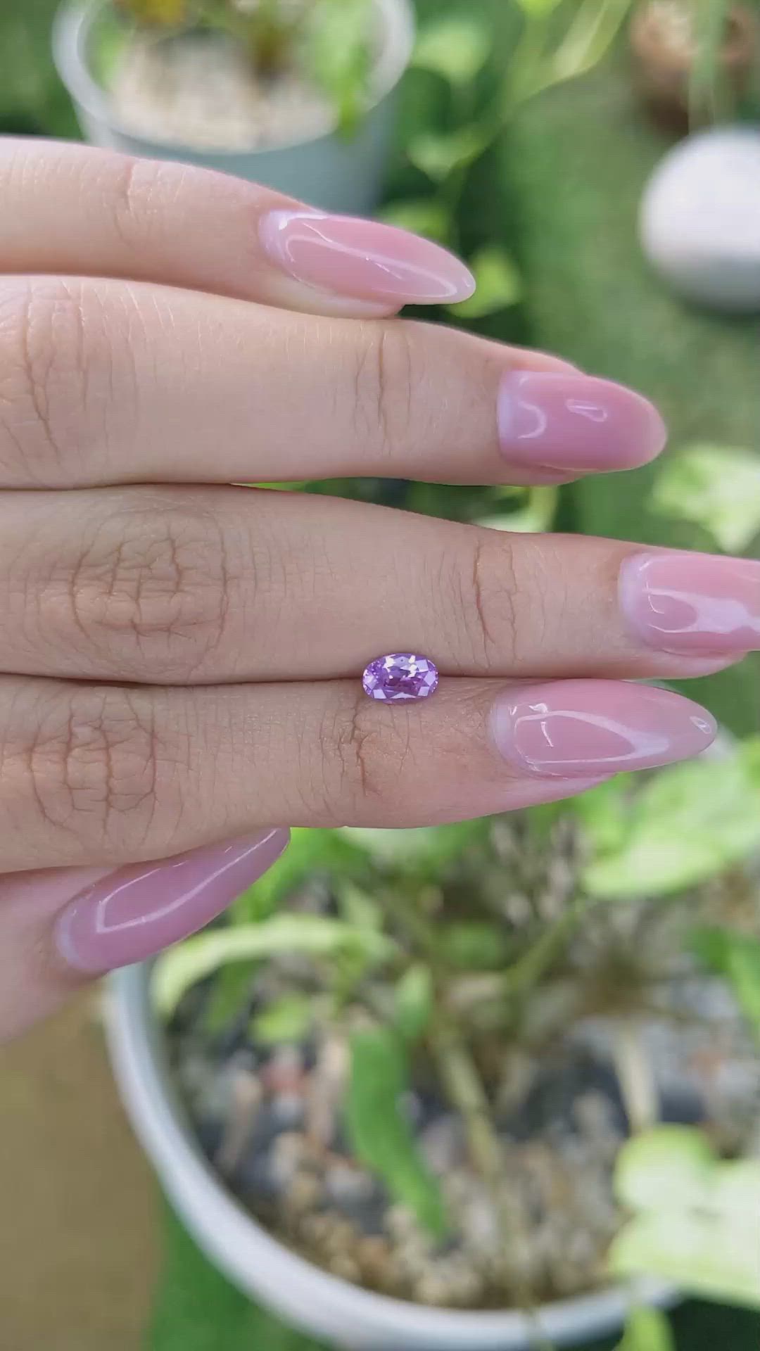 0.63 Ct. Pinkish Purple Sapphire from Ceylon (Sri Lanka) Size Video