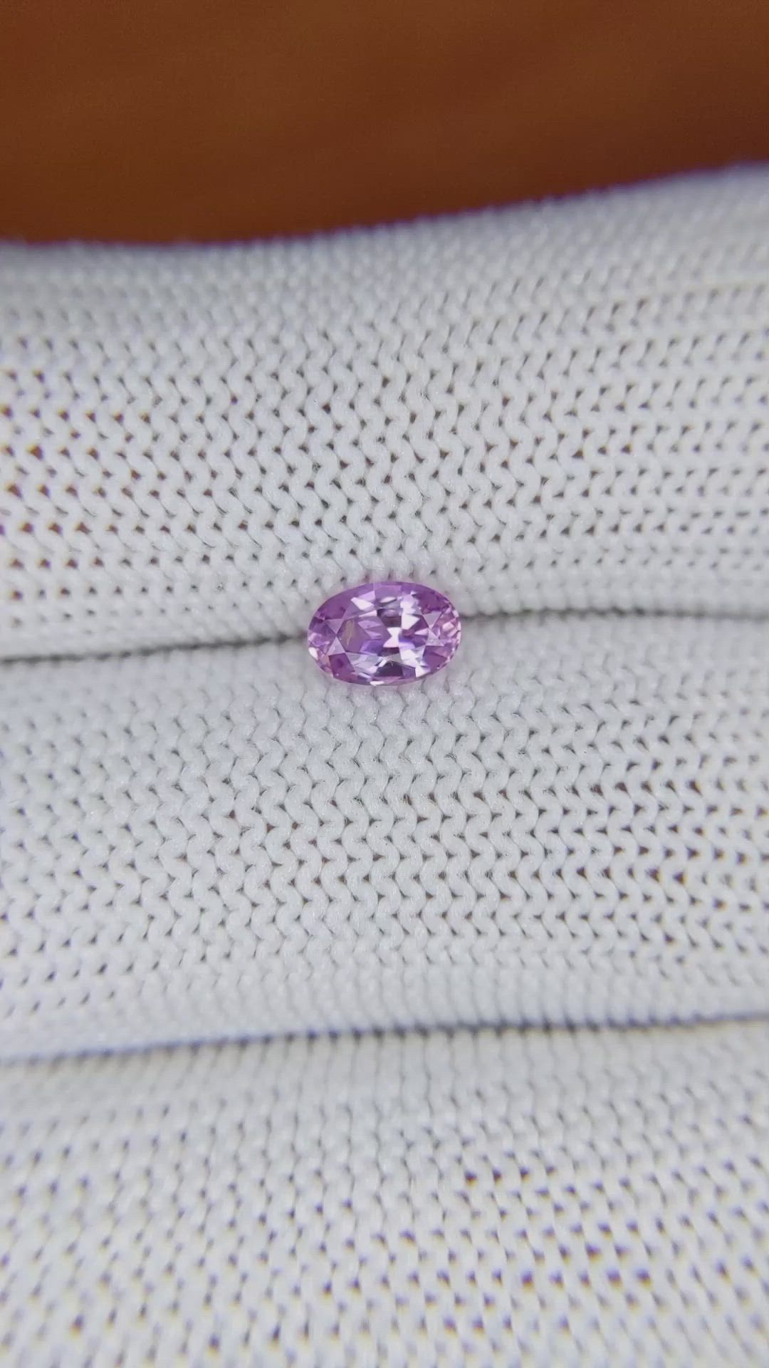0.63 Ct. Pinkish Purple Sapphire from Ceylon (Sri Lanka) Size Video