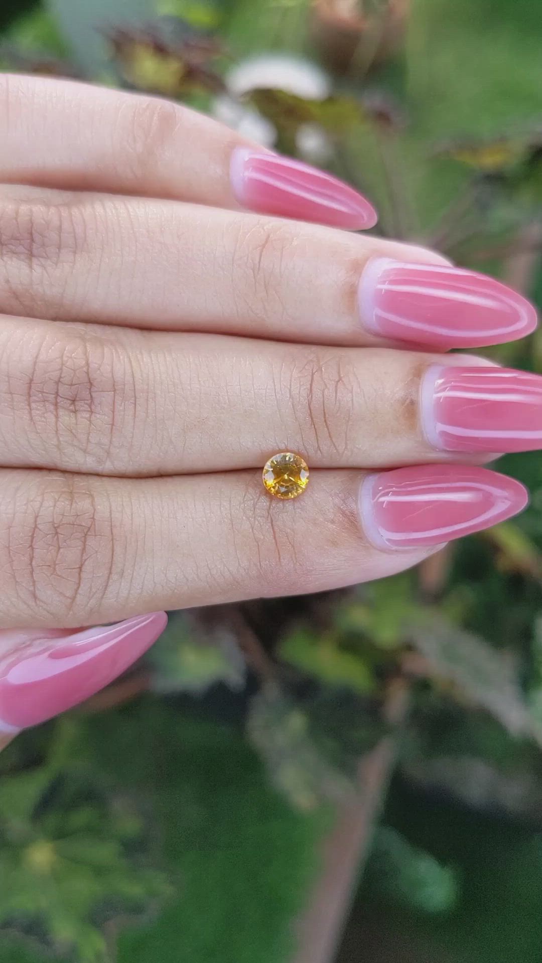 0.58 Ct. Yellowish Orange Sapphire from Ceylon (Sri Lanka) Size Video