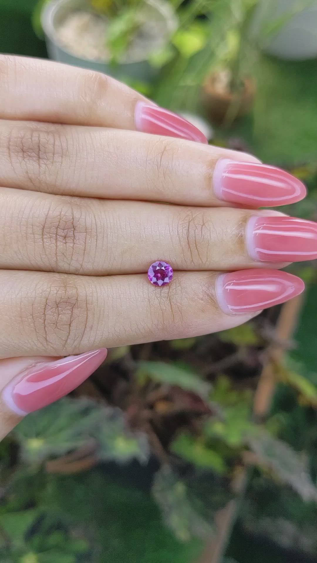 0.65 Ct. Purplish Pink Sapphire from Ceylon (Sri Lanka) Size Video
