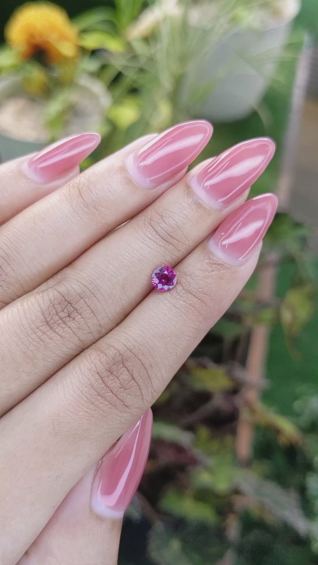 0.65 Ct. Purplish Pink Sapphire from Ceylon (Sri Lanka) Size Video