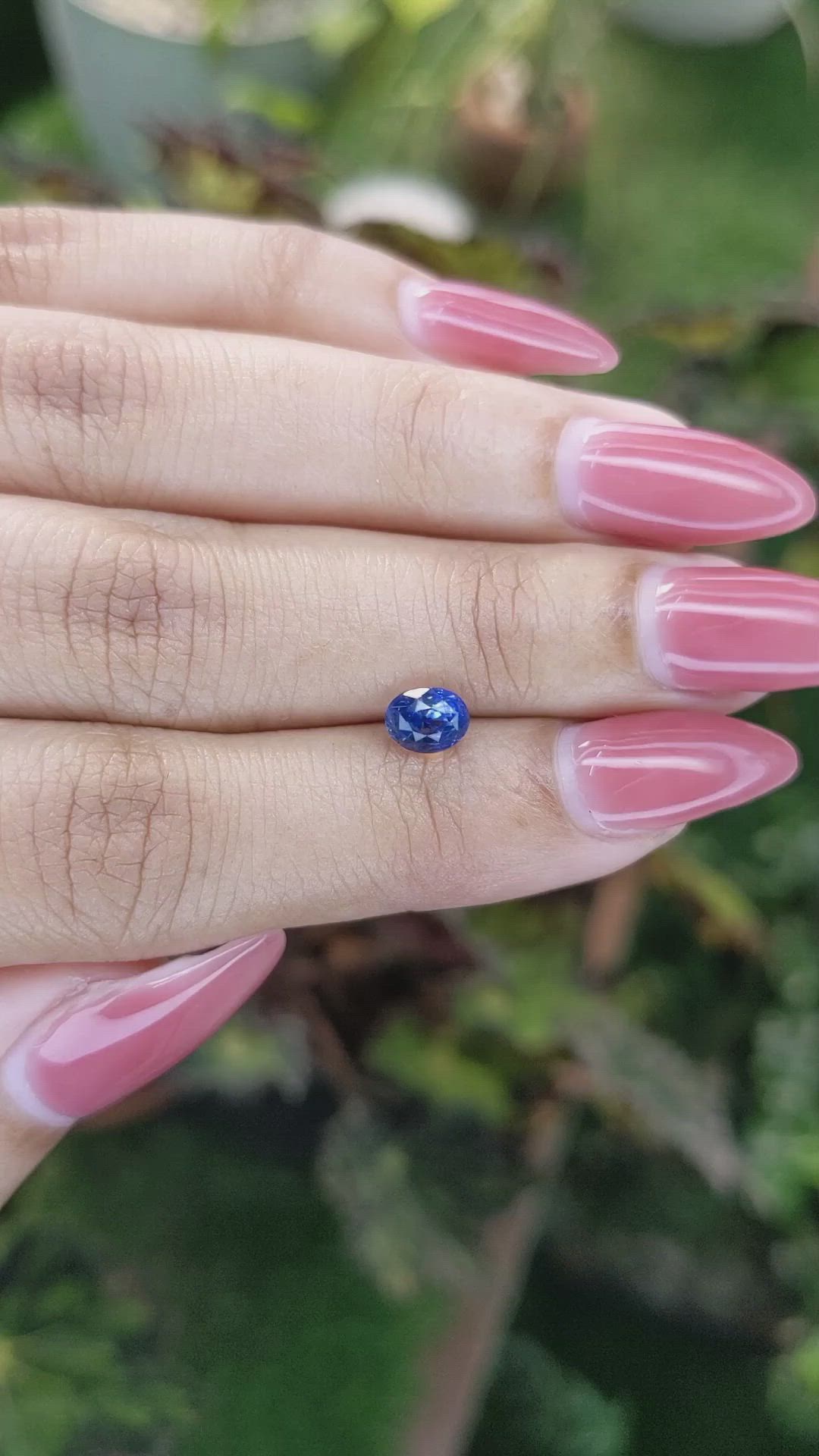 0.68 Ct. Blue Sapphire from Ceylon (Sri Lanka) Size Video
