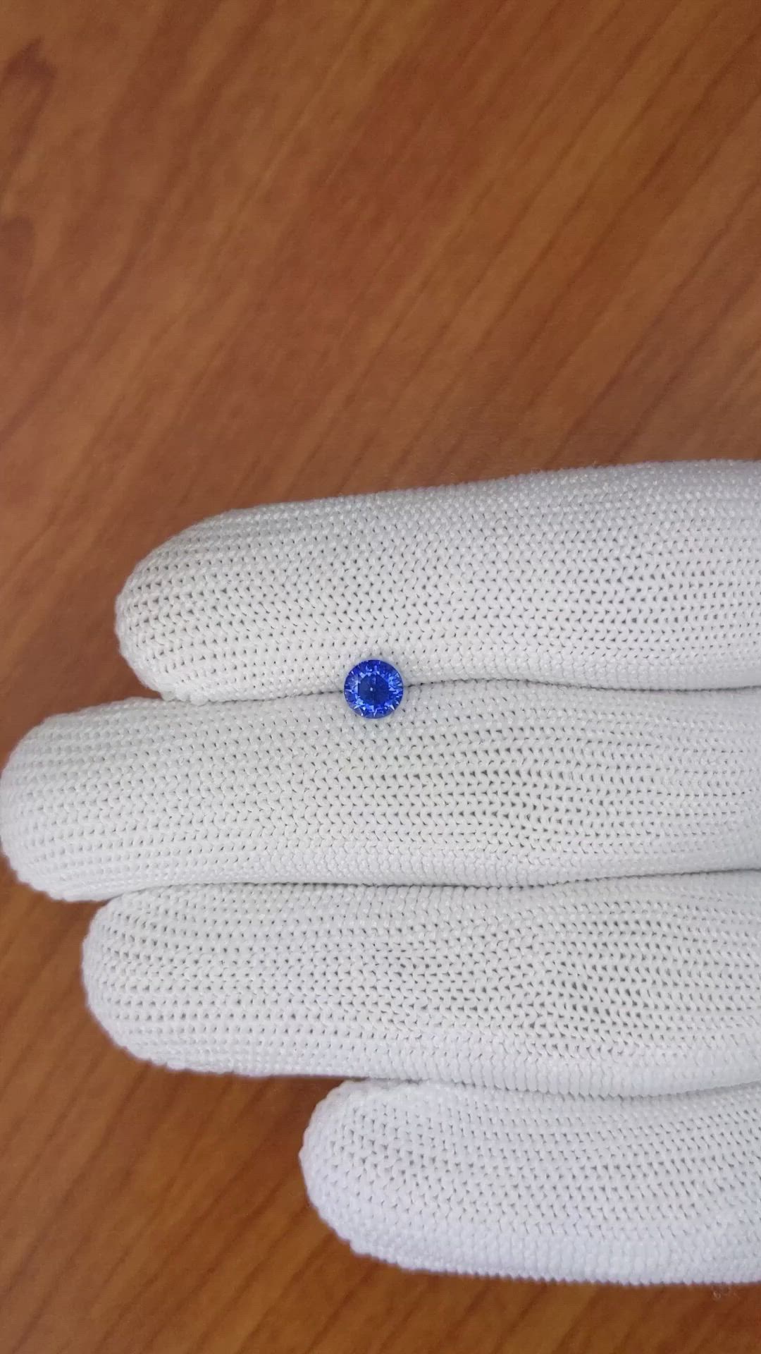 0.68 Ct. Blue Sapphire from Ceylon (Sri Lanka) Size Video