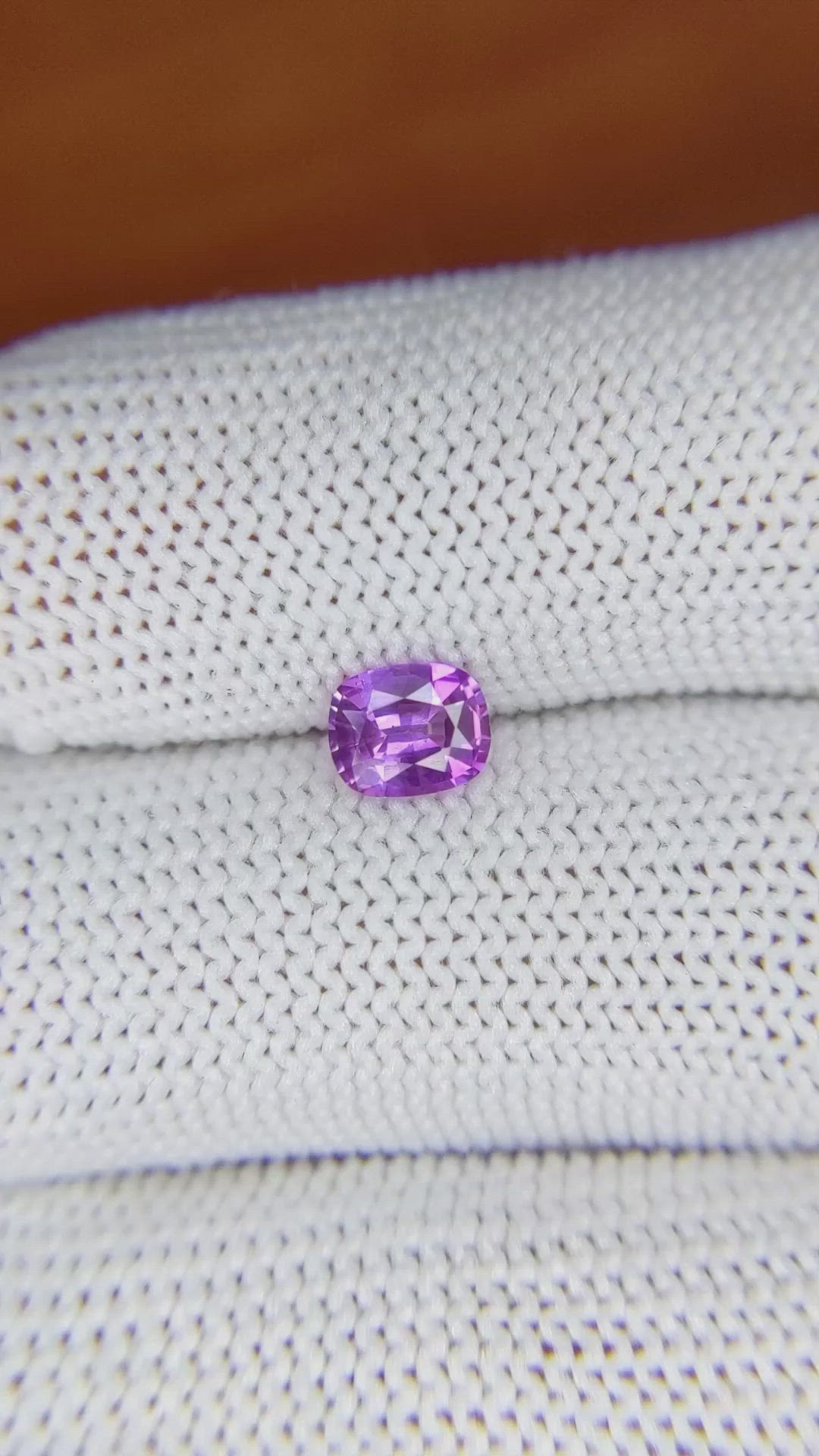 0.72 Ct. Pinkish Purple Sapphire from Ceylon (Sri Lanka) Size Video