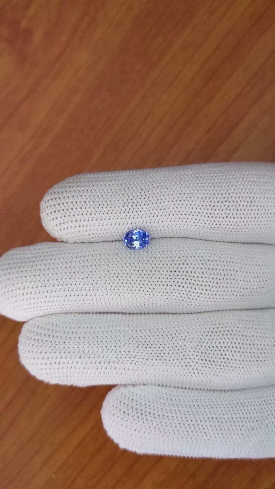0.78 Ct. Blue Sapphire from Ceylon (Sri Lanka) Size Video