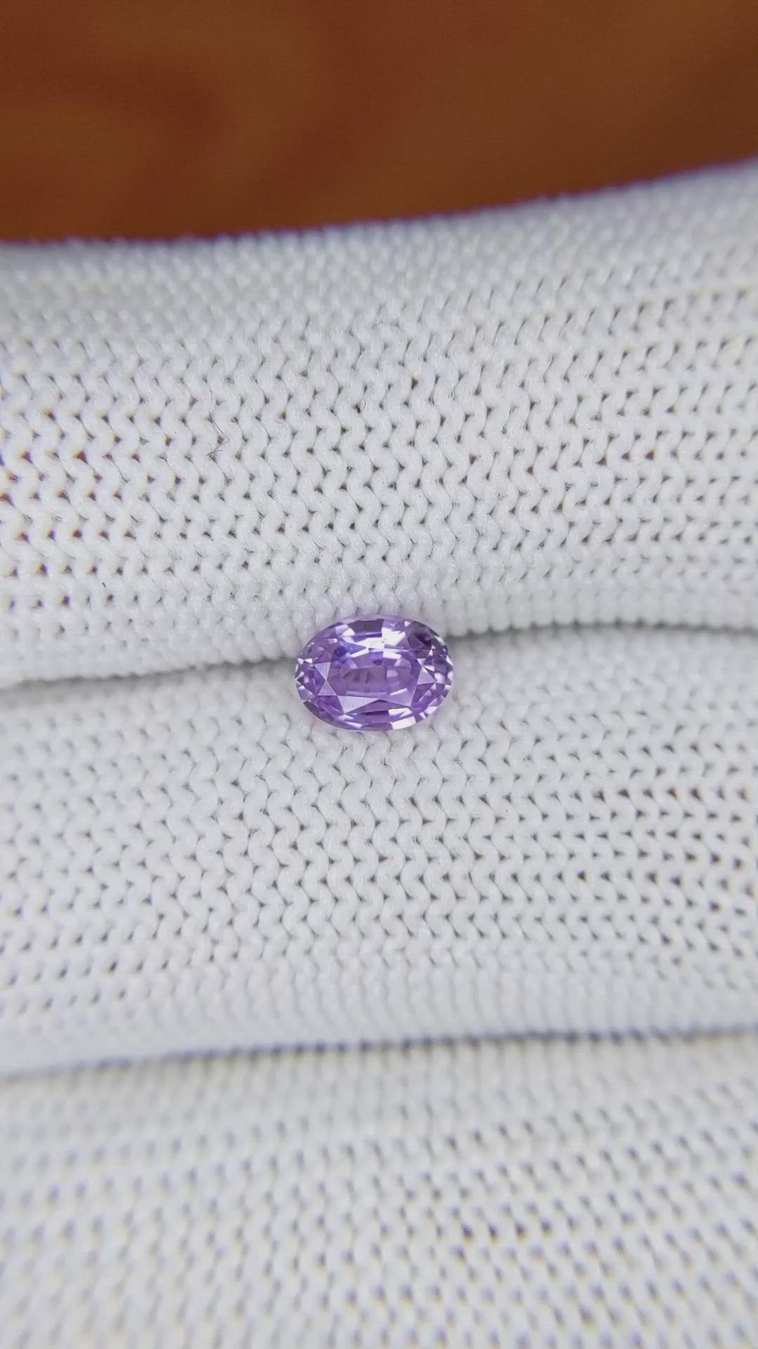 0.74 Ct. Pinkish Purple Sapphire from Ceylon (Sri Lanka) Size Video