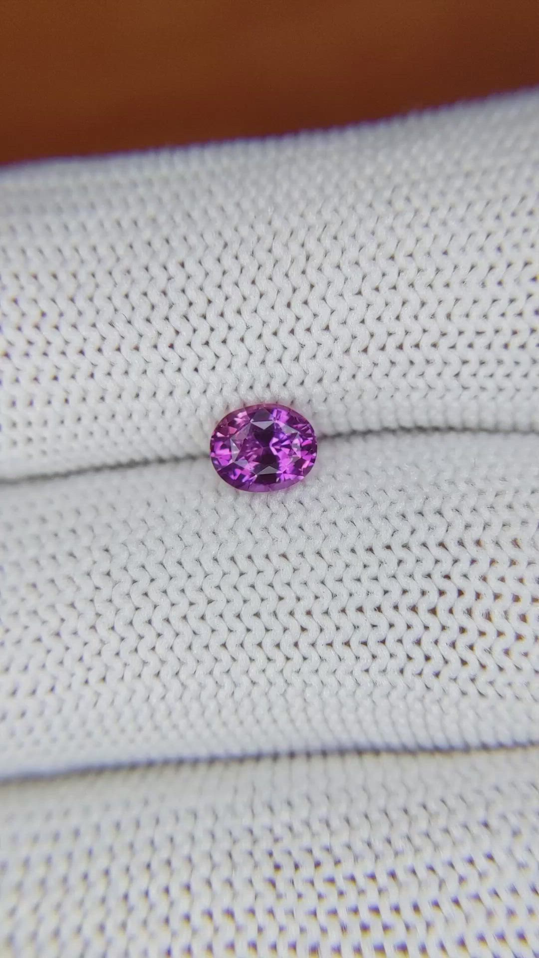 0.83 Ct. Pinkish Purple Sapphire from Ceylon (Sri Lanka) Size Video