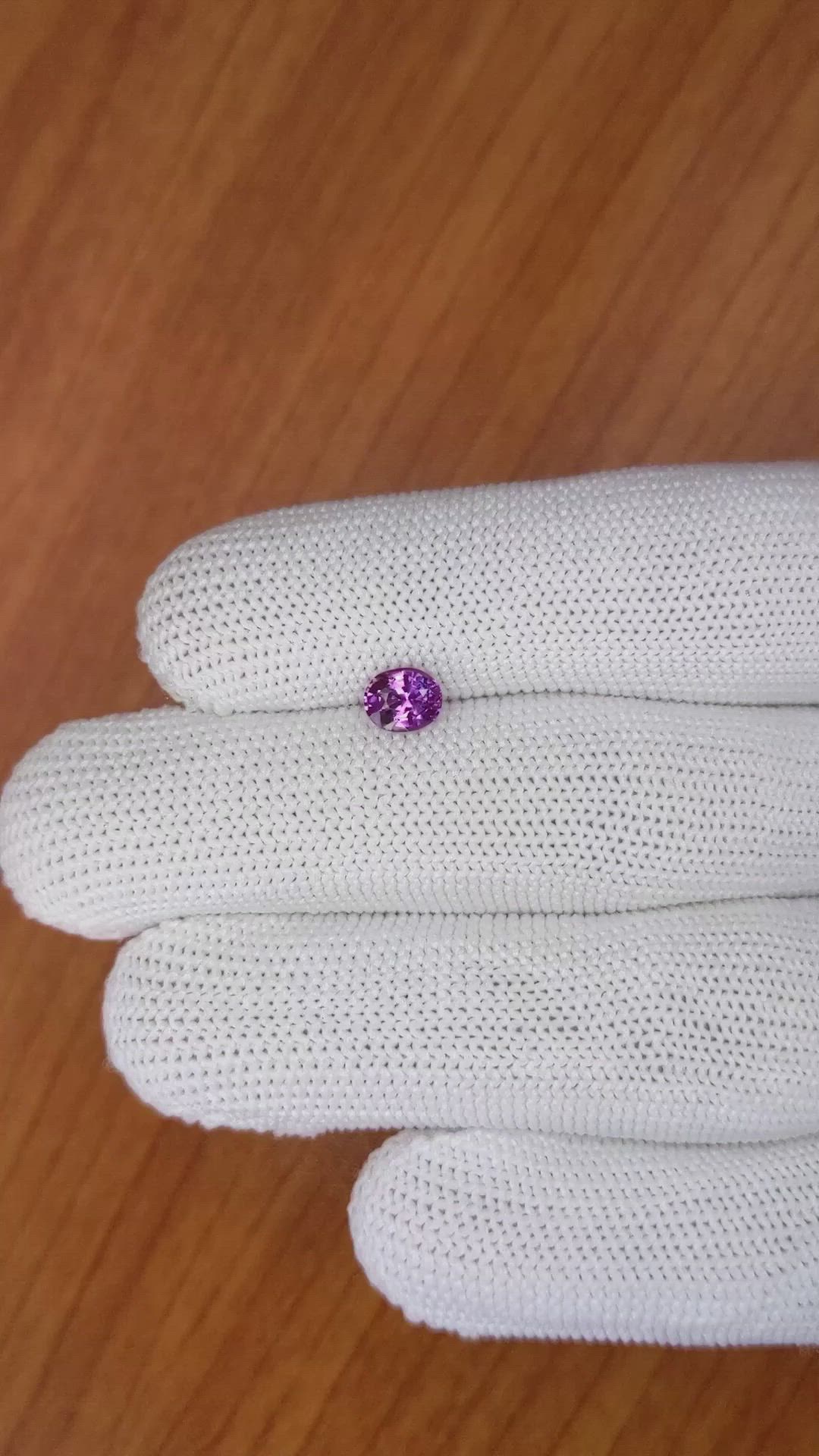 0.83 Ct. Pinkish Purple Sapphire from Ceylon (Sri Lanka) Size Video