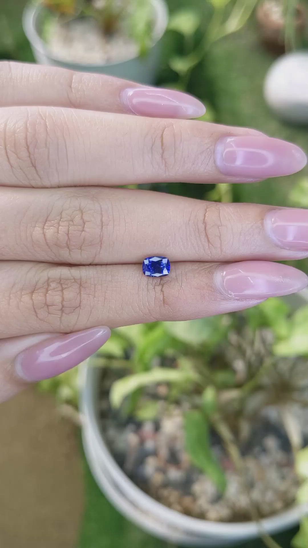 0.69 Ct. Blue Sapphire from Ceylon (Sri Lanka) Size Video